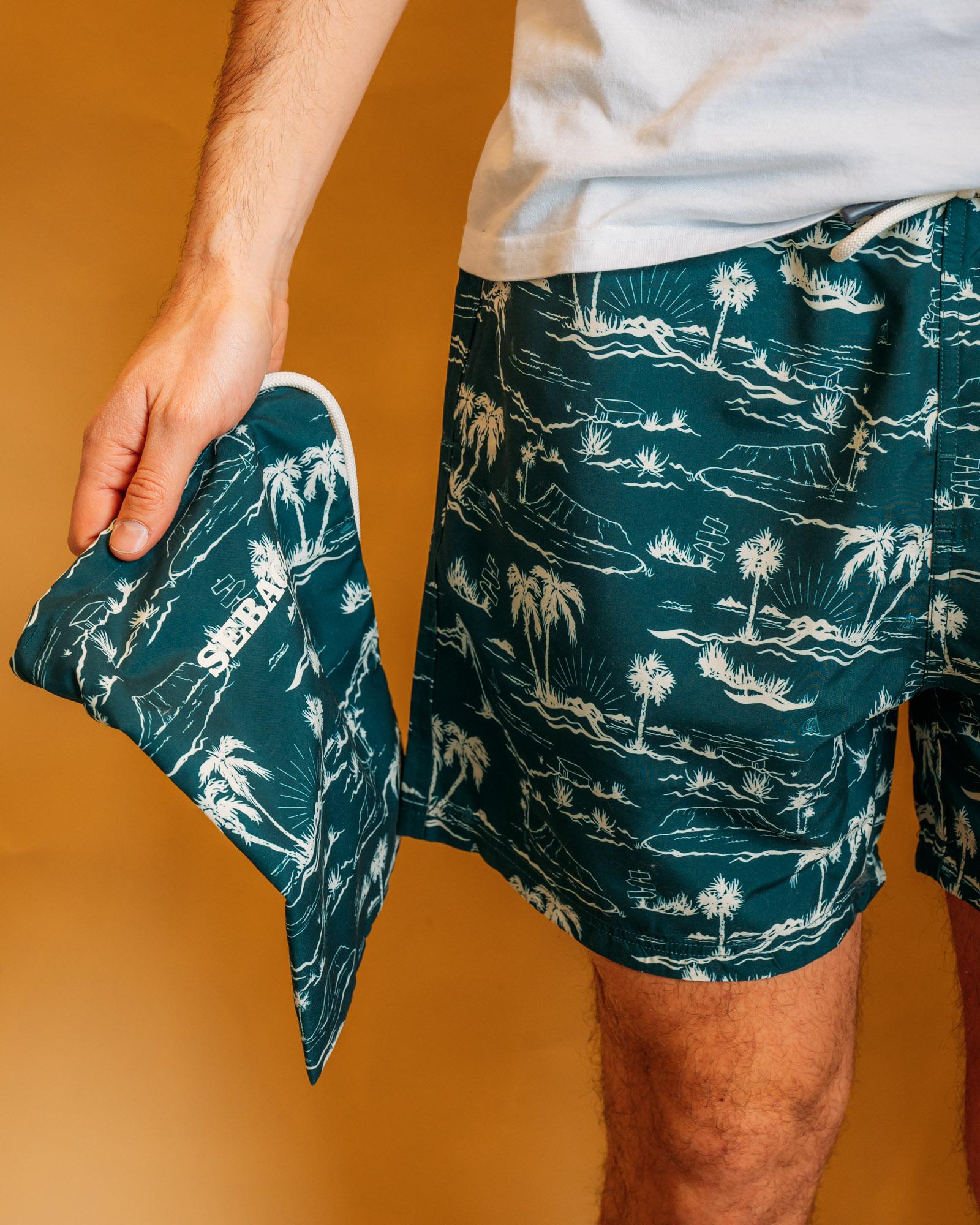 Costume Sandbeach Fancy Palm Sunset Green 77116WW A0I Sebago 