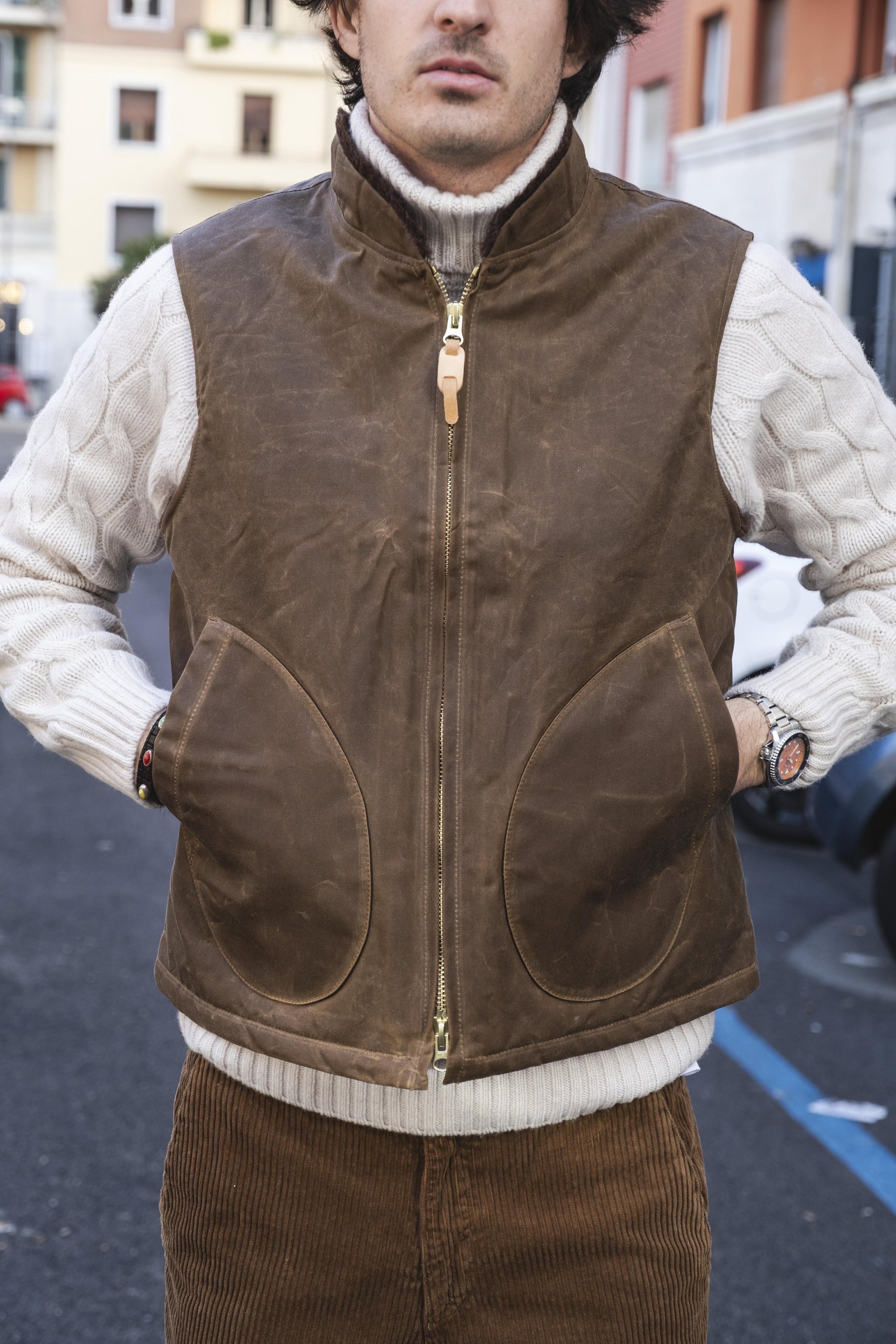 Mountain Vest 7916DARKTAN DARK TAN Manifattura Ceccarelli 