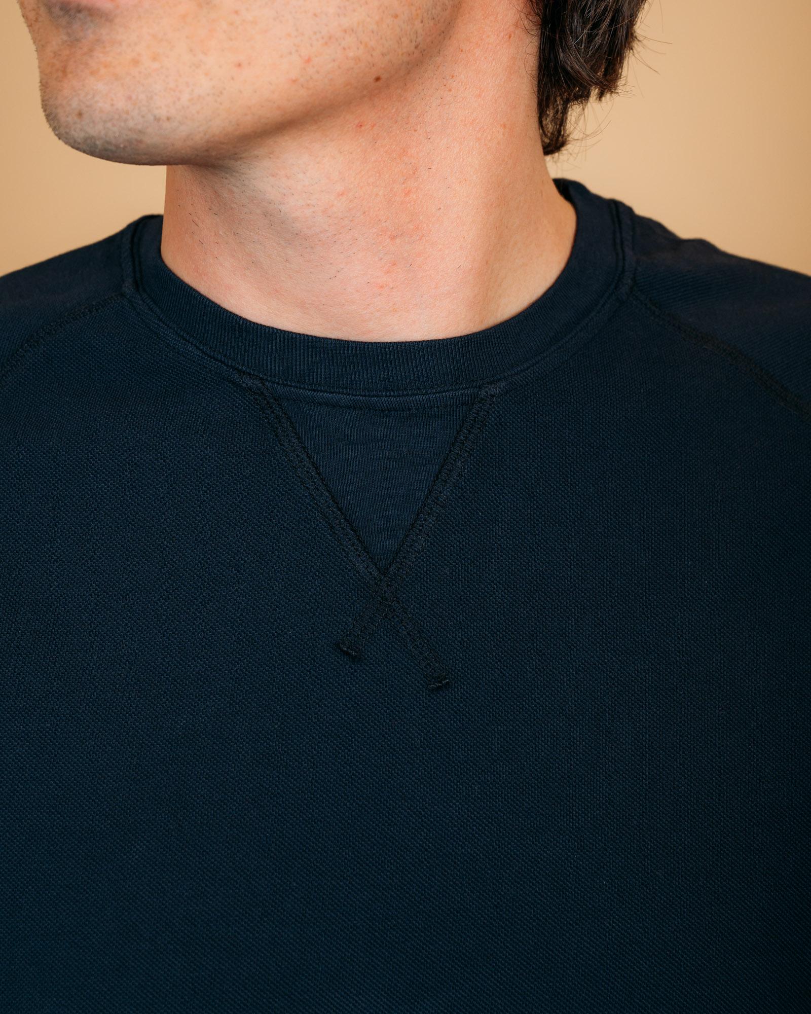 T-shirt a maniche corte Seadog Salem Piquet Dark Navy con vestibilità regolare.