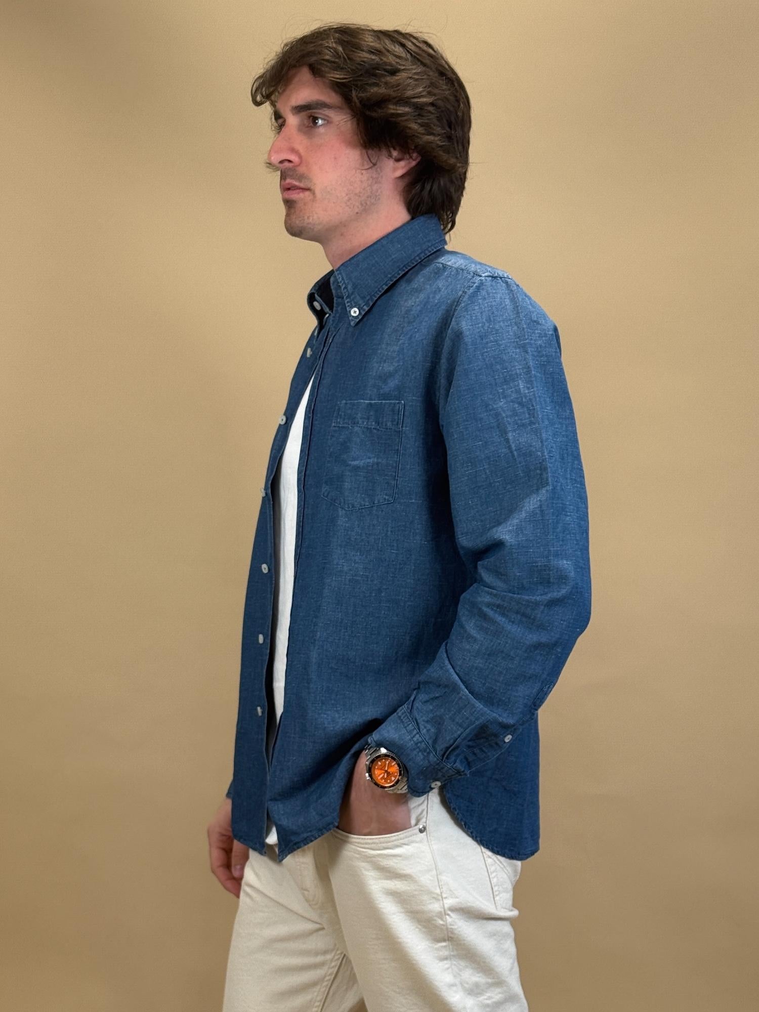 Camicia in Lino e Denim 421ML81117 002 Xacus