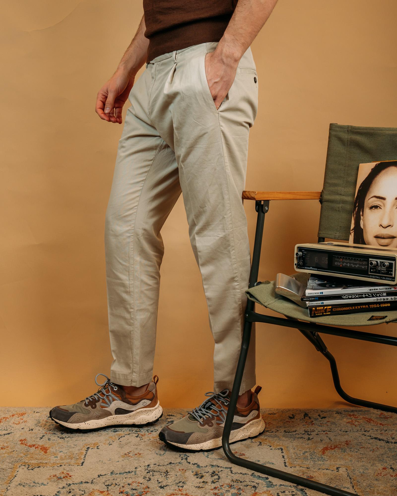 Pantaloni Chicago Misto Lino Sabbia GACHI8247S25 104 Gaffi 
