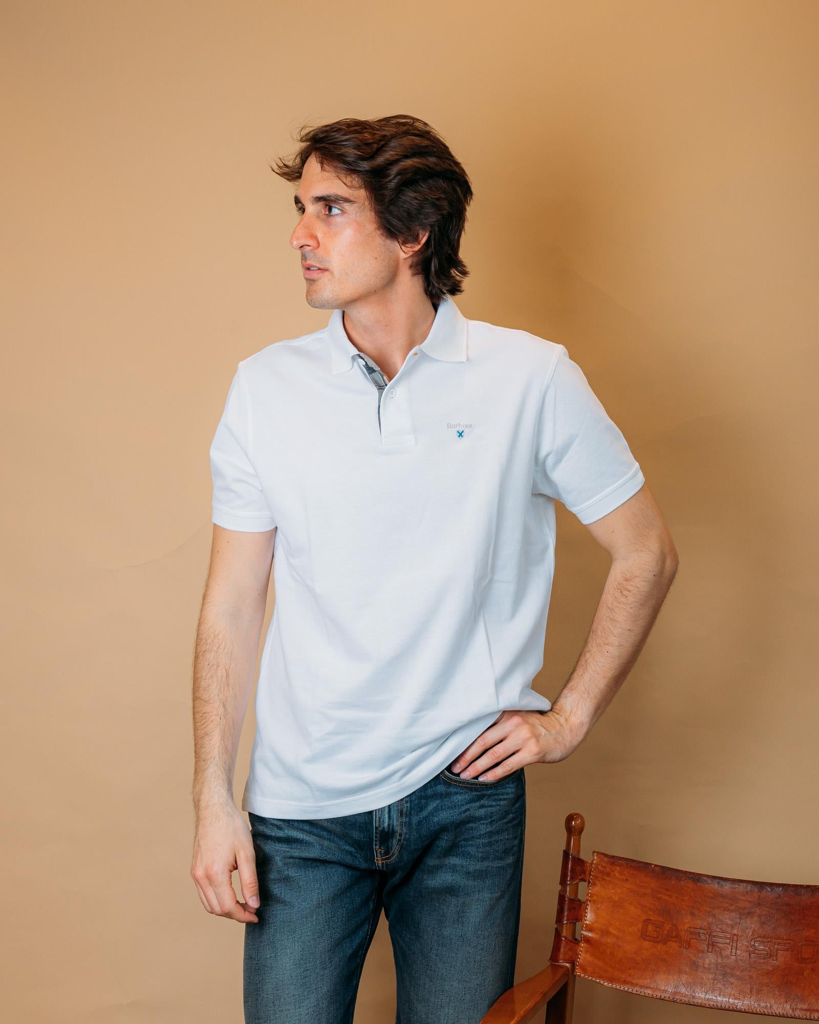 Polo Tartan Pique White-Dress MML0012 WH11 Barbour 