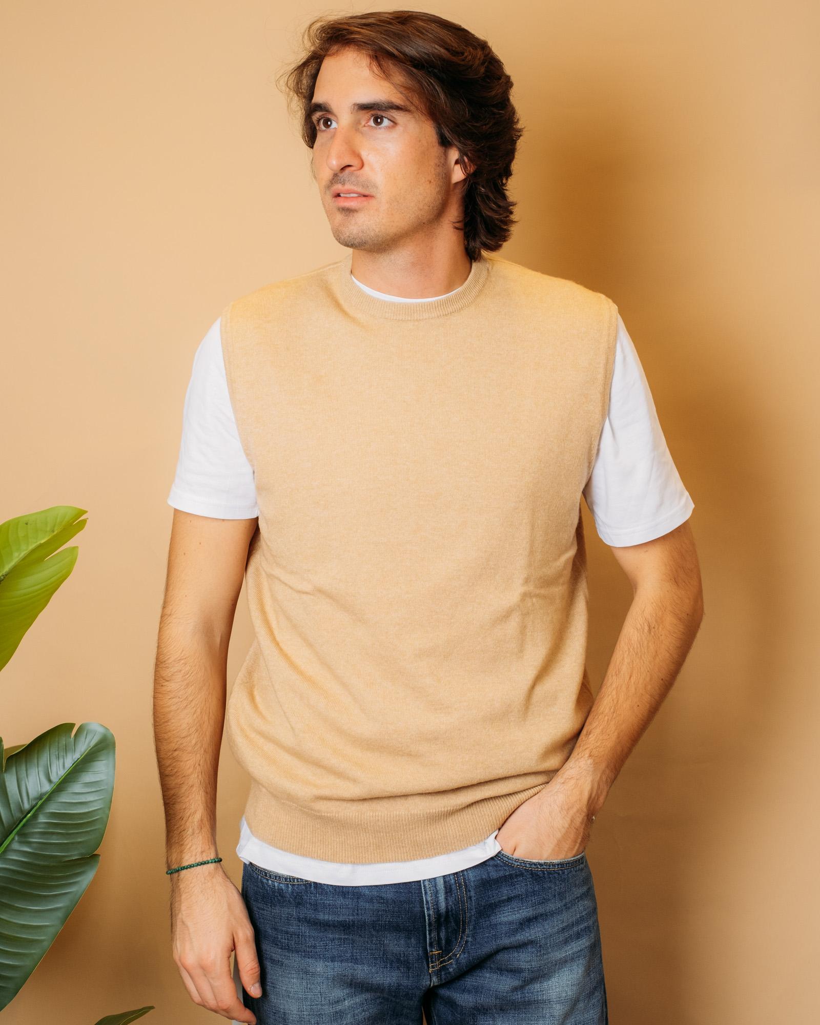 Gilet in Cashmere MA7274BEIGE BEIGE Gaffi 