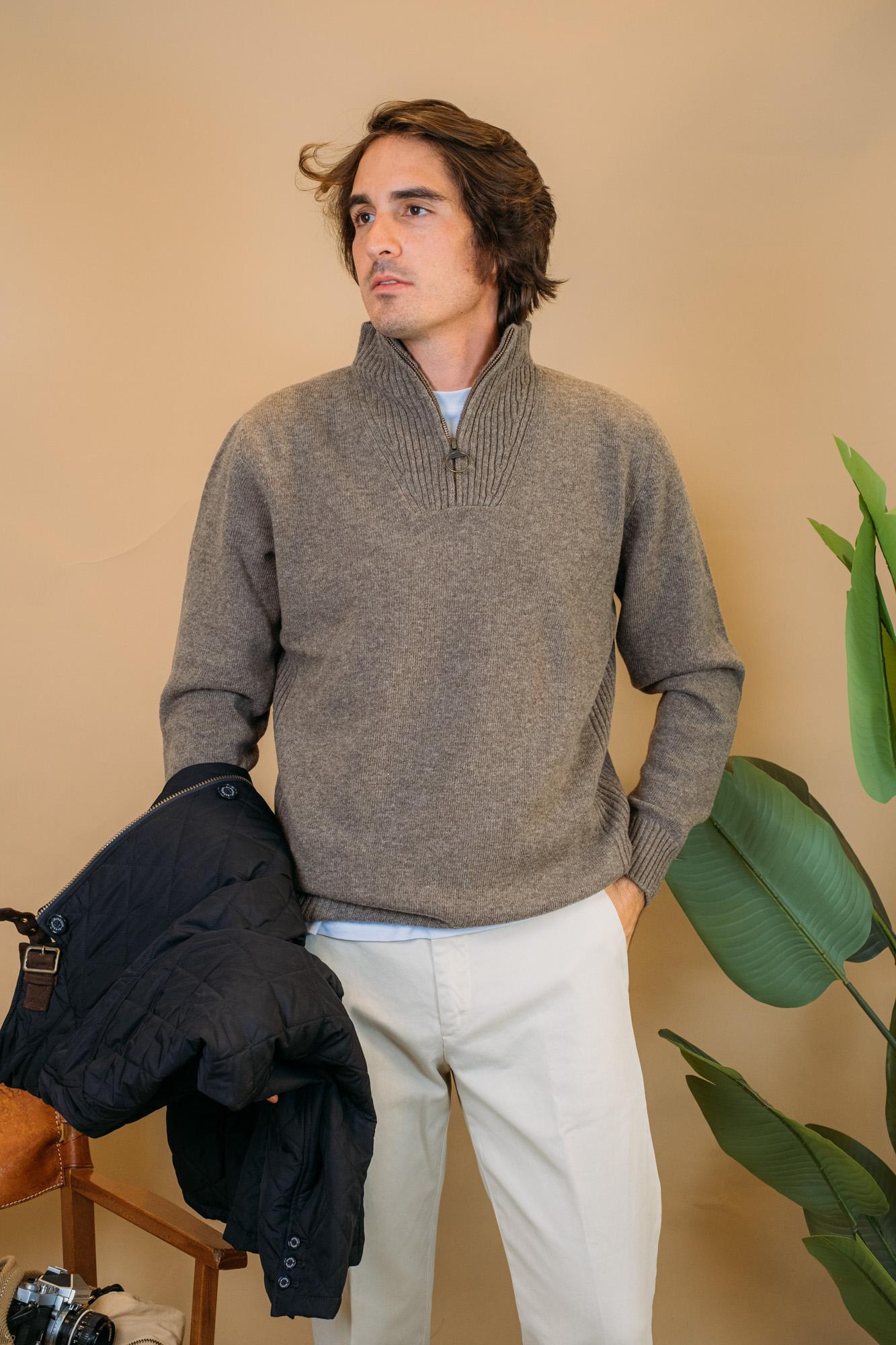 Essential Wool Half zip MKN0339 ST52 Barbour 
