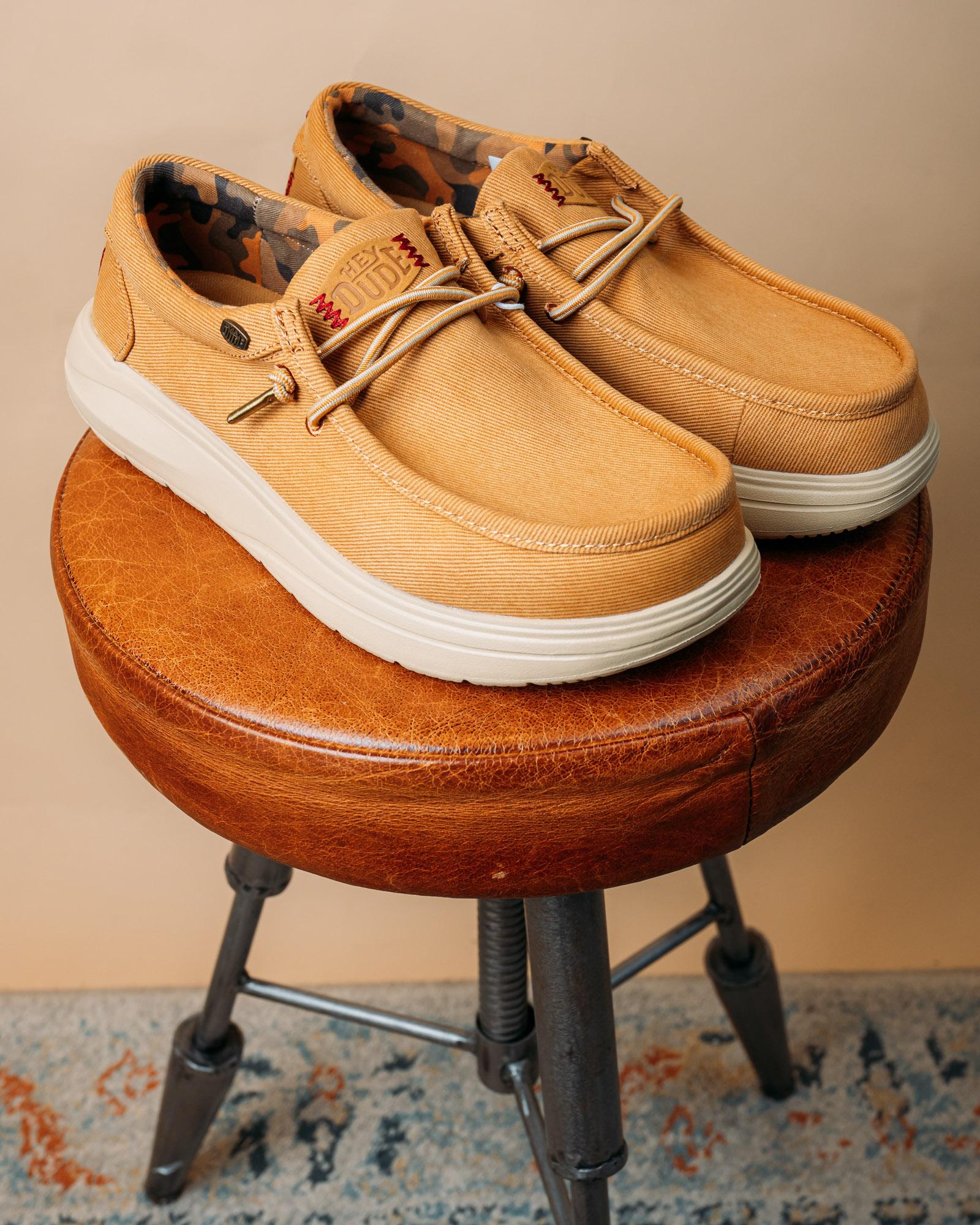 Scarpe Wally Comf Worn Twill Bone Brown-Olive Grey 45113 2LS Hey Dude 
