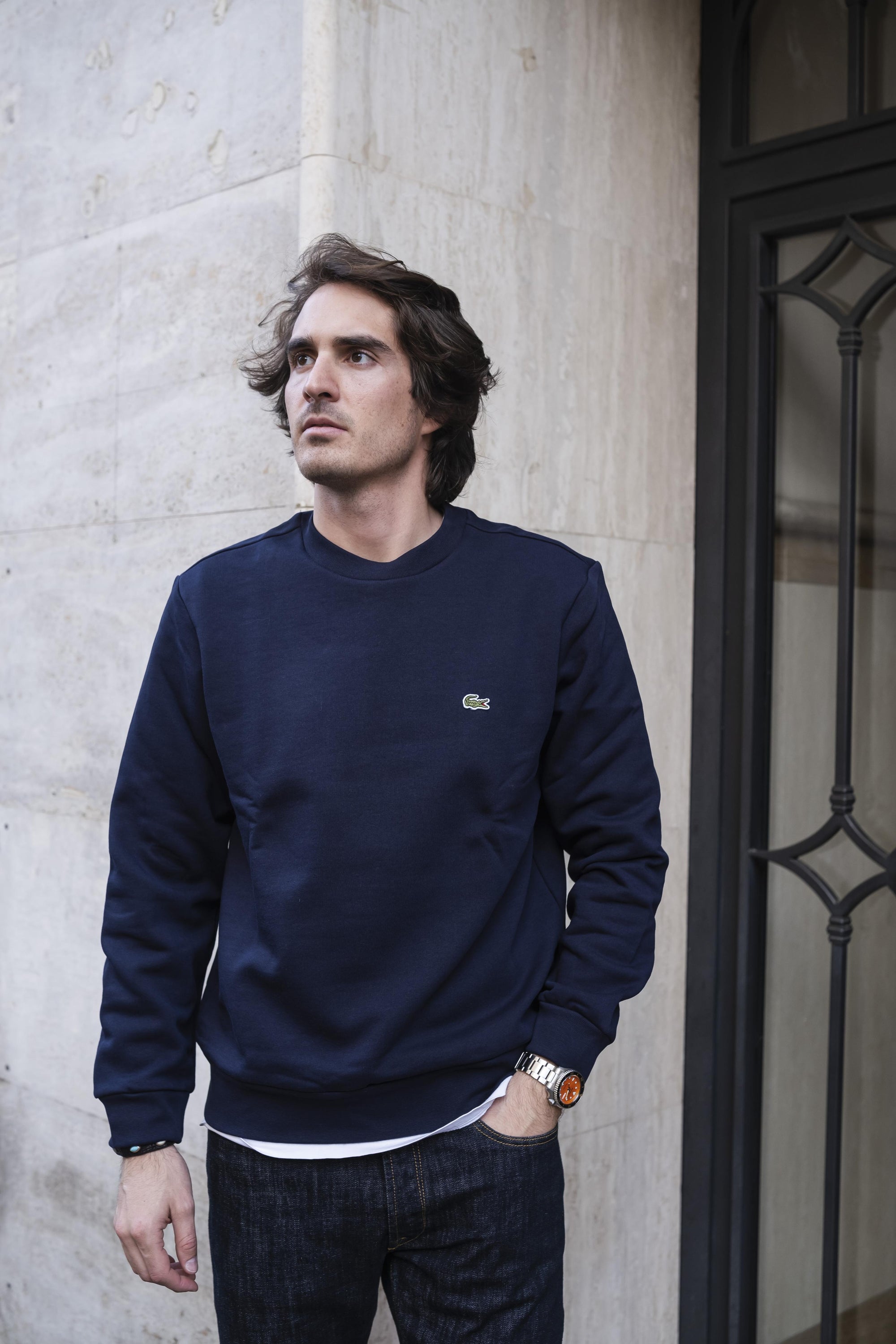 Felpa Girocollo SH9608166 MARINE Lacoste