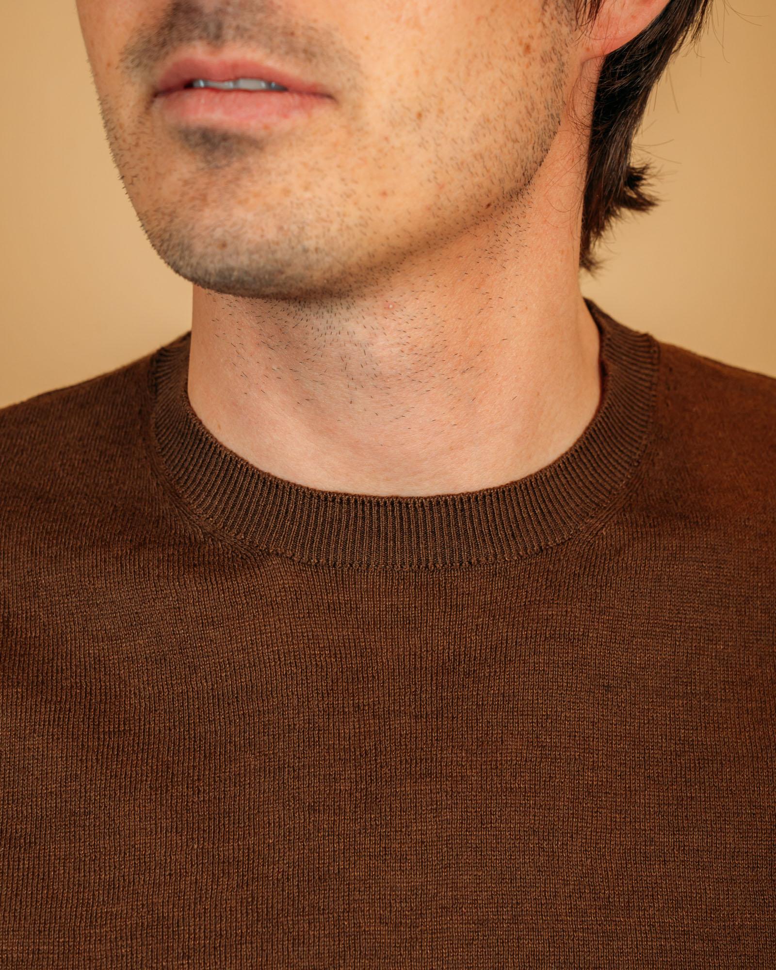 Gaffi maglieria uomo t-shirt in misto lino di alta qualità made in italy