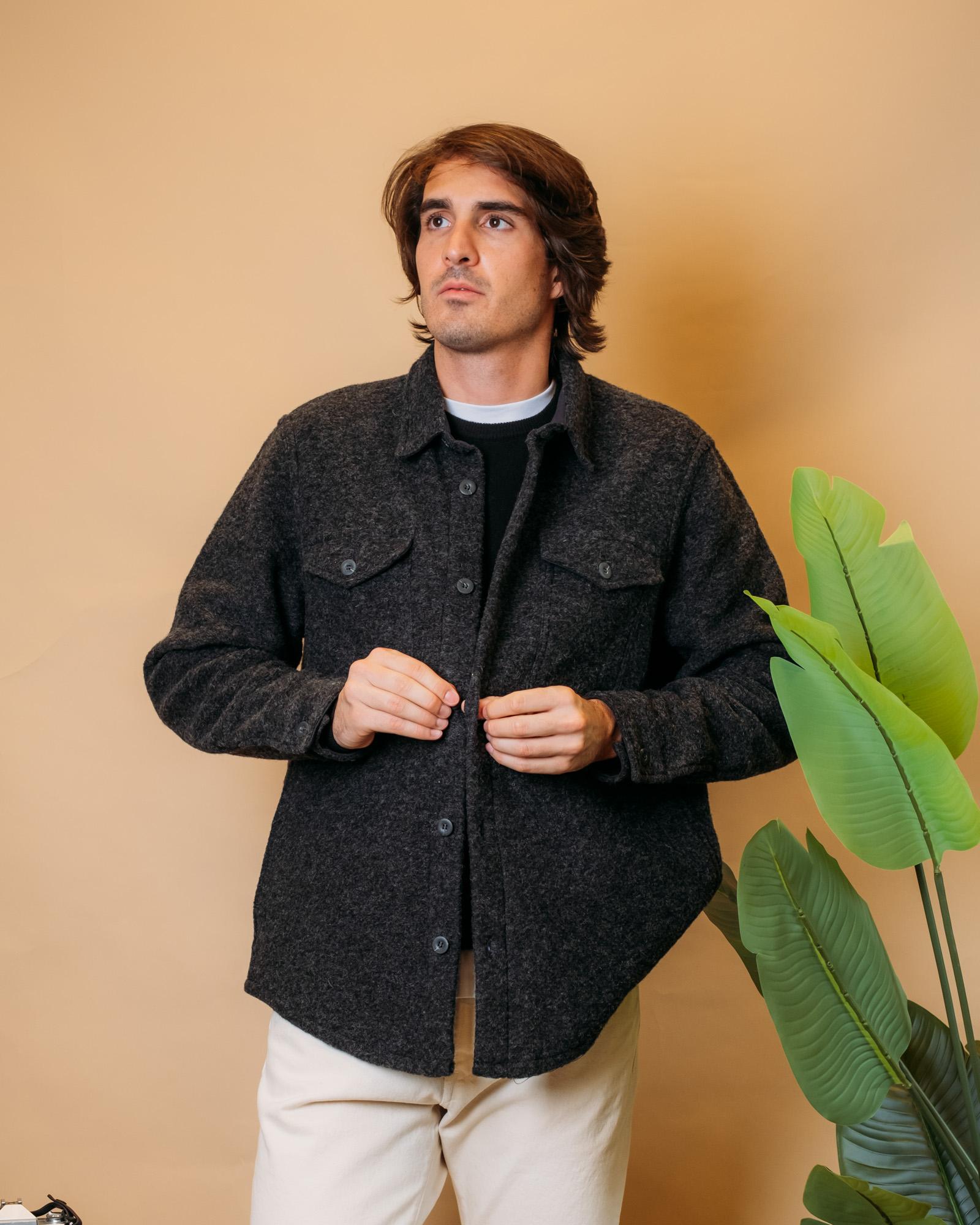 Overshirt in Lana Cotta OC215ANTRACITE ANTRACITE Seadog 