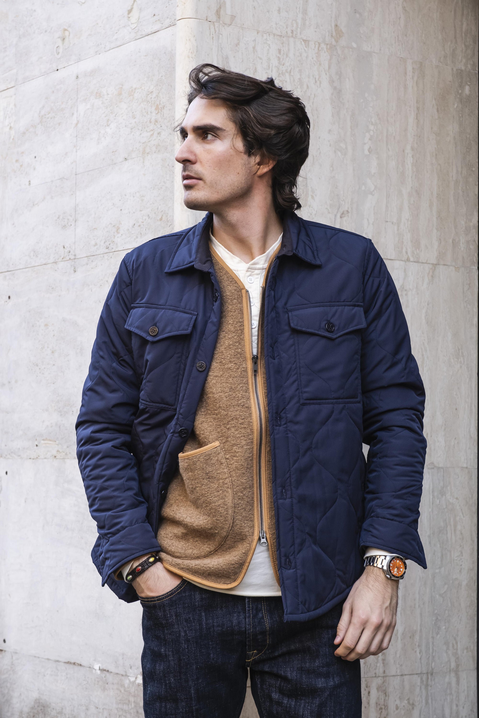 Overshirt in Trapunta C214BLU BLU Seadog 