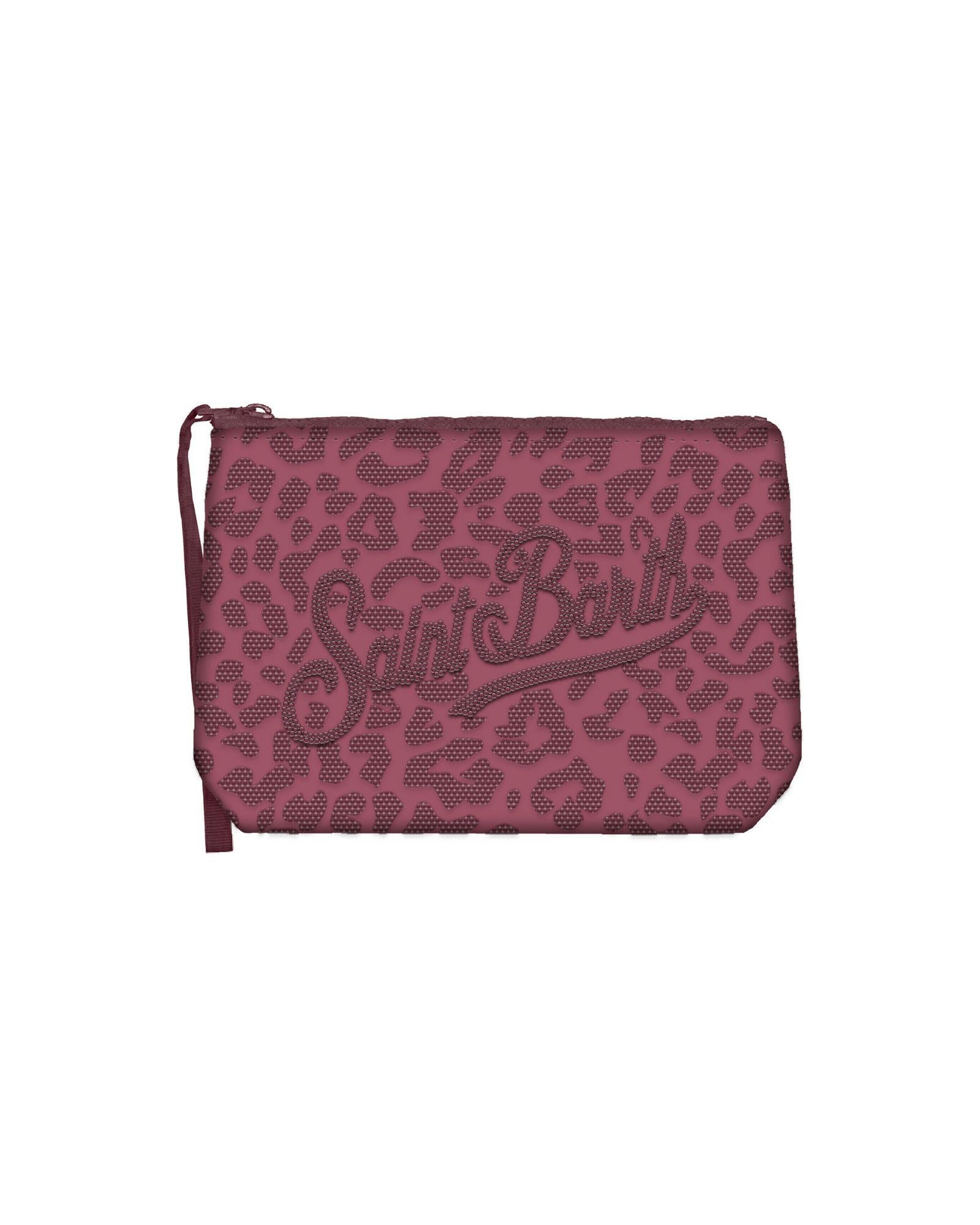 Pochette Aline Strass Leopard Bordeaux ALI0032 00269L MC2 Saint barth 