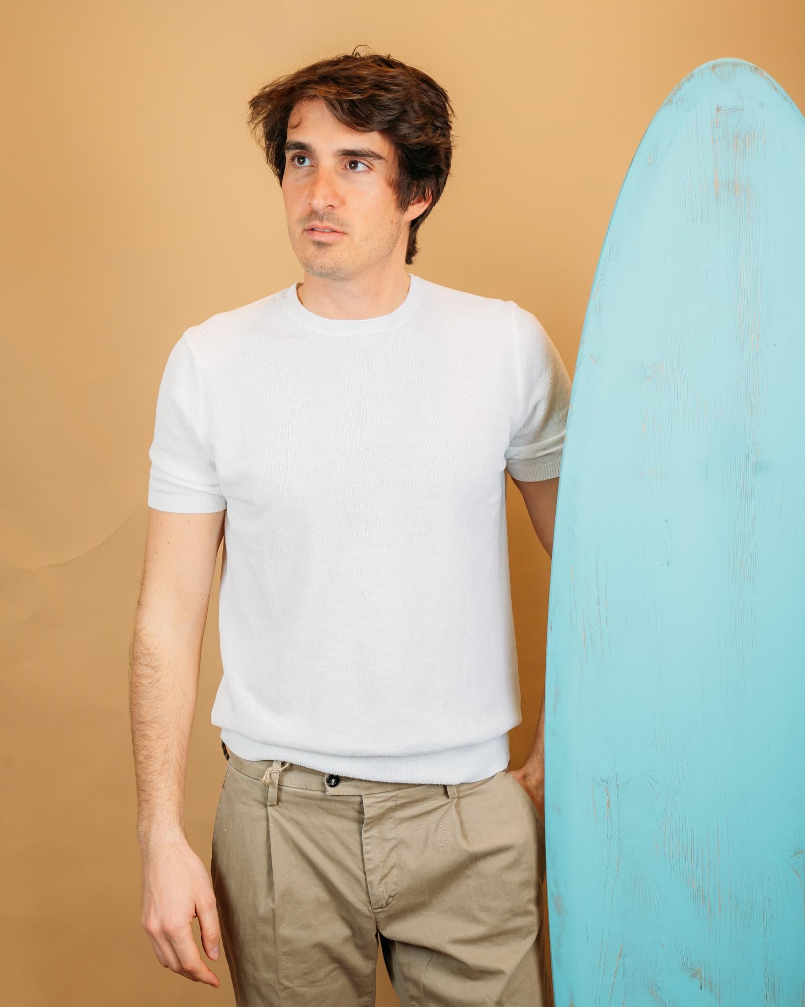 Gaffi T-shirt in spugna bianco ottico uomo