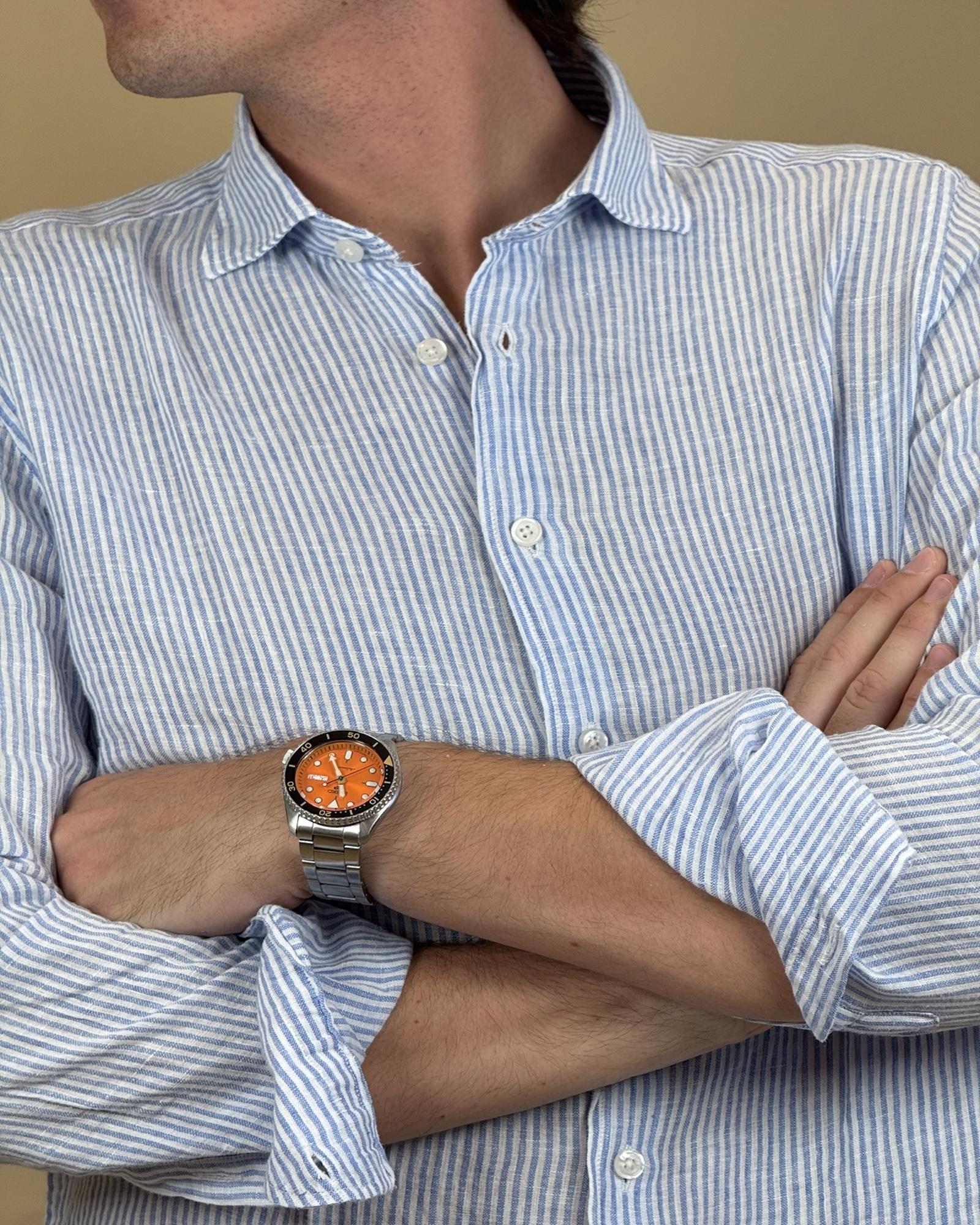 Camicia a righe in Lino 2830131 06 Portofiori 