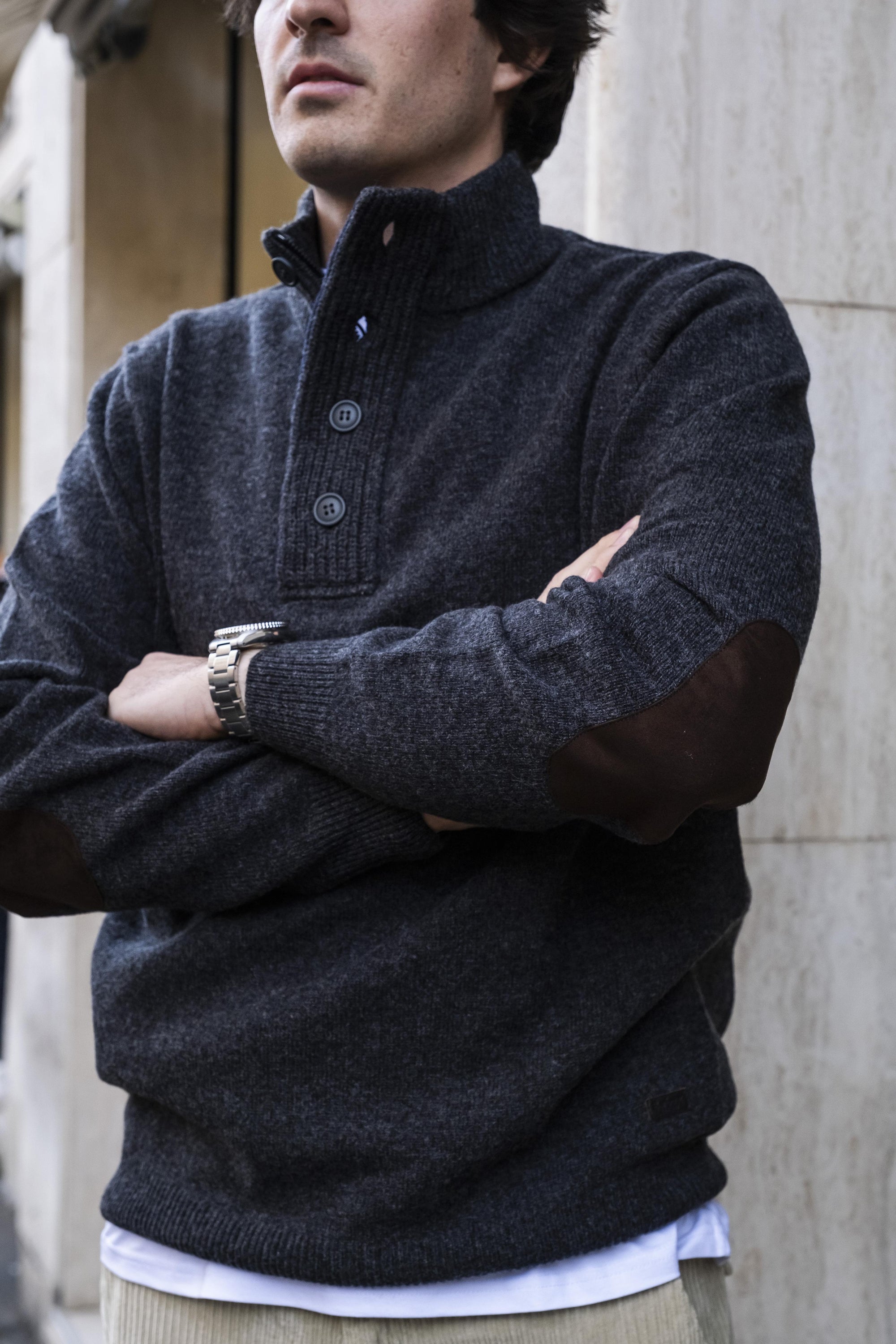 Essential Patch Half Zip MKN0585CH91 CHARCOAL Barbour 