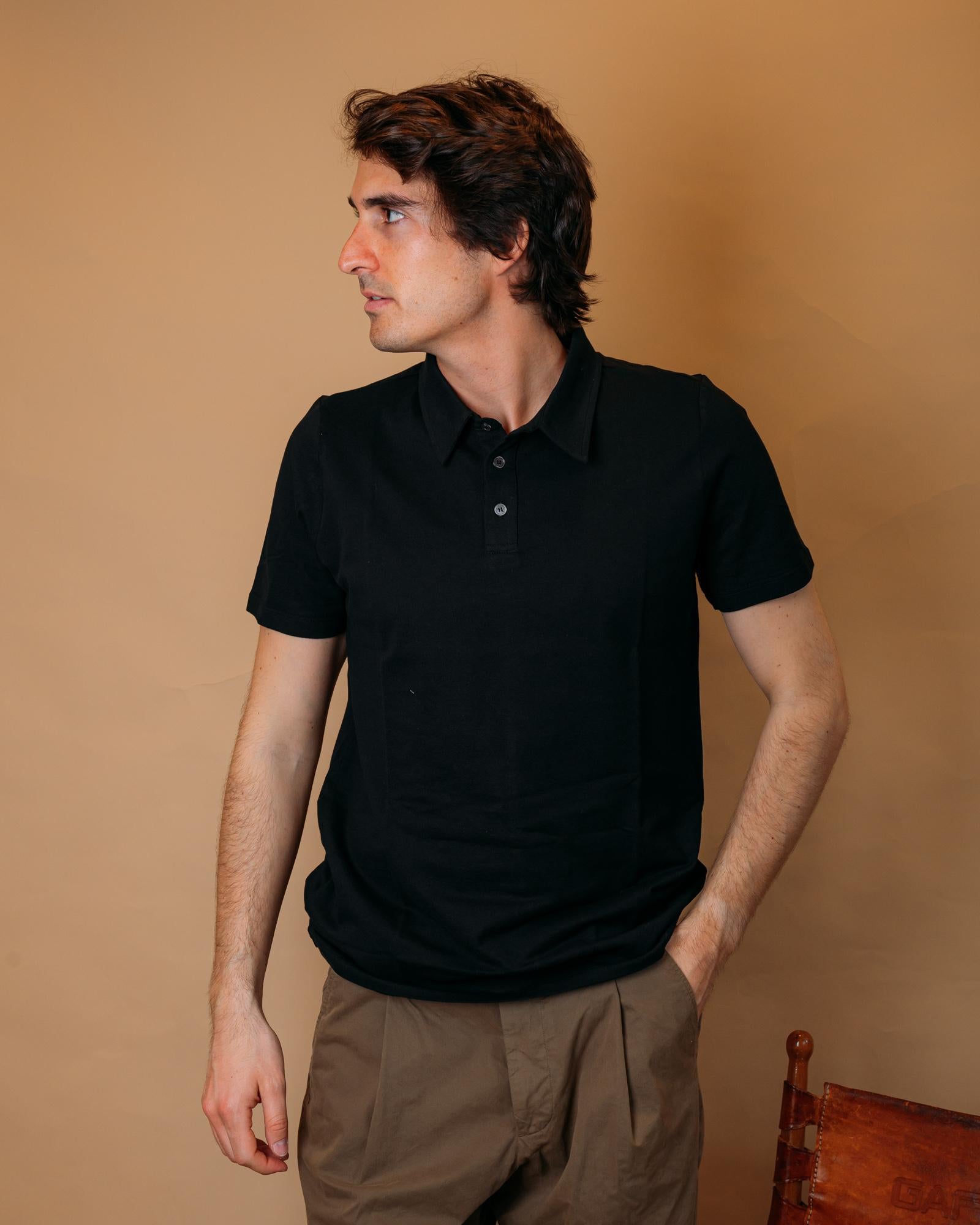 Polo Piquet Nero 1465402 999 Gaffi 