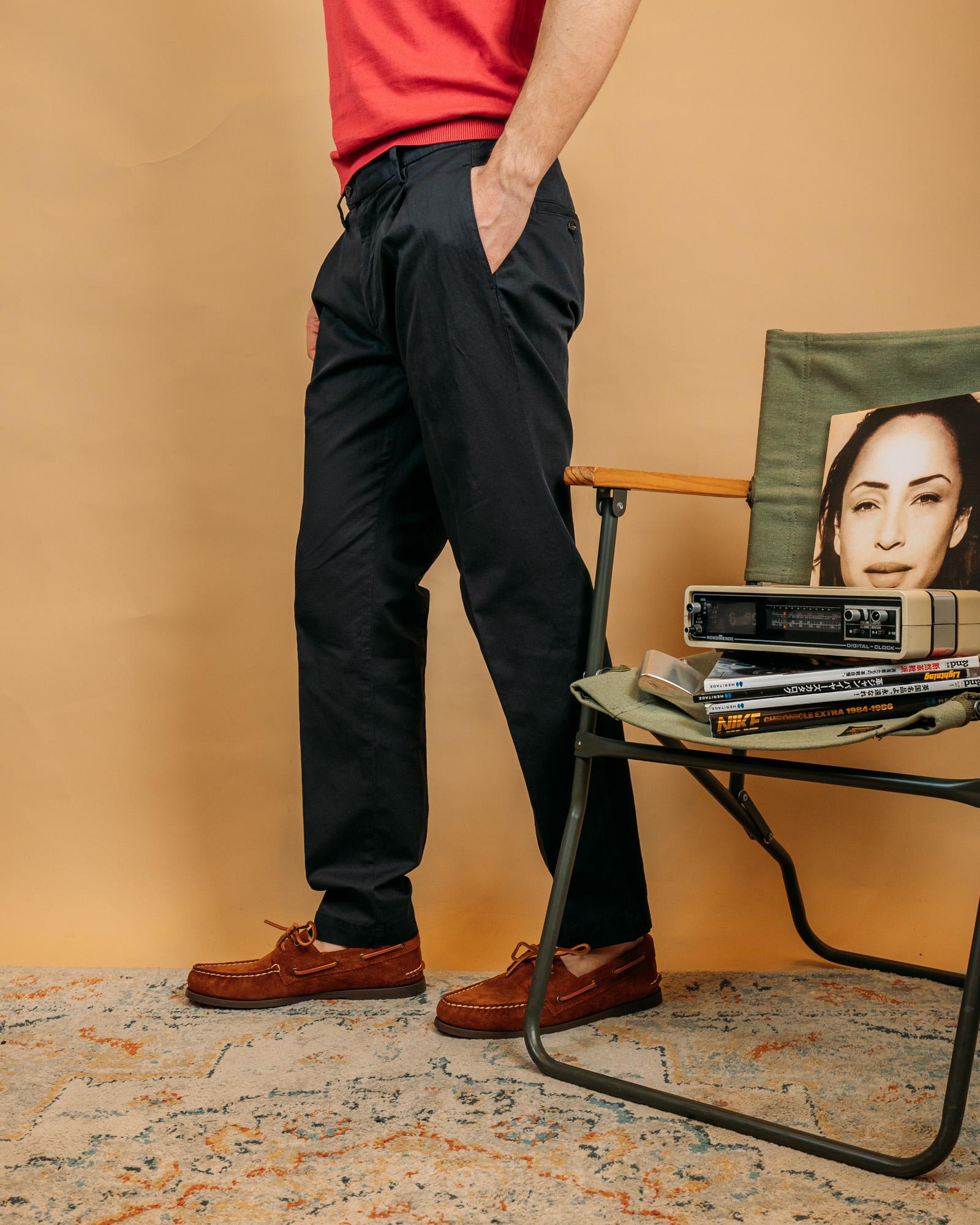 Pantaloni Chicago Misto Lino Navy GACHI8247S26 016 Gaffi 