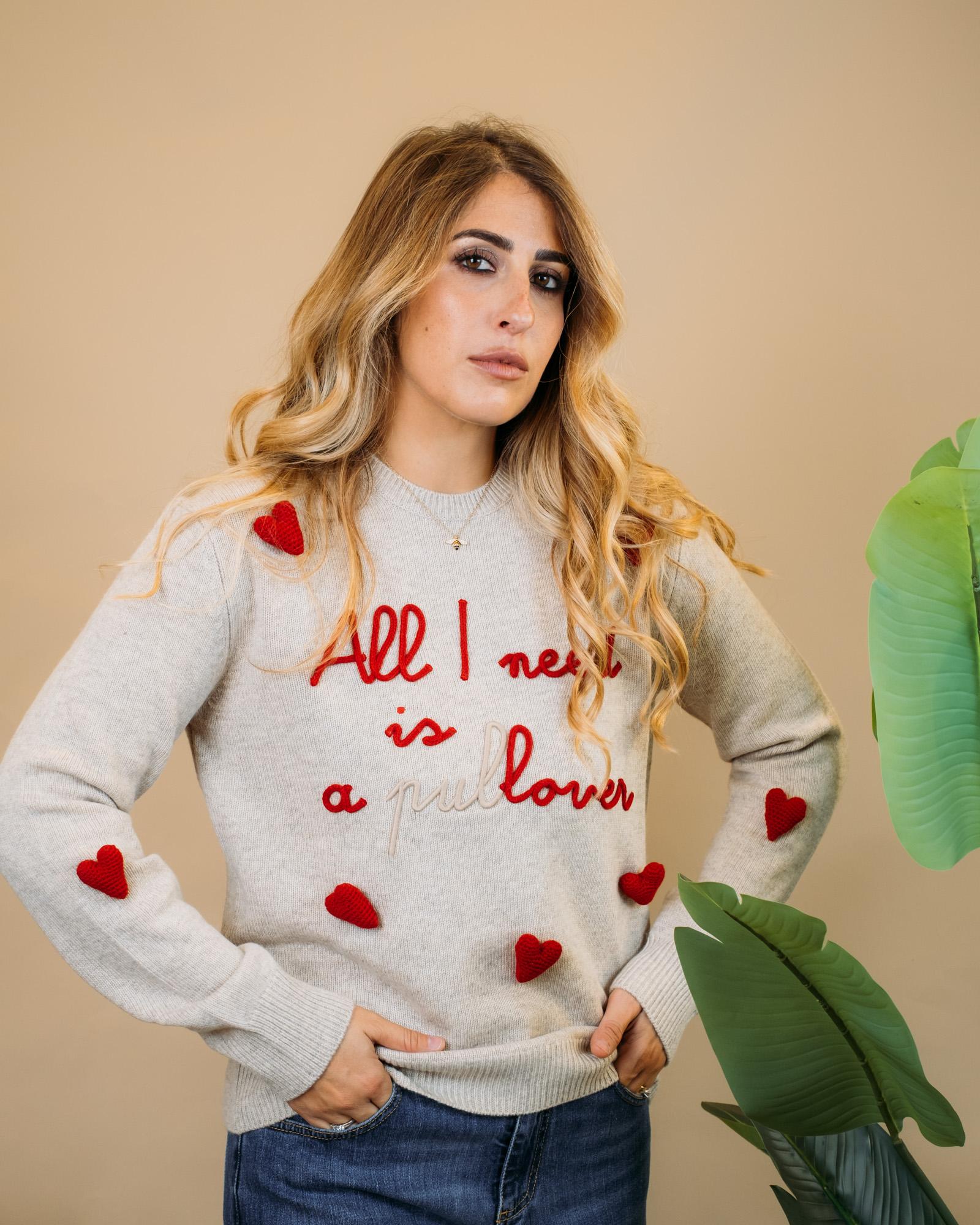 Sweater "All i need is a pullover" NEWQUEEN 00671I MC2 Saint barth 