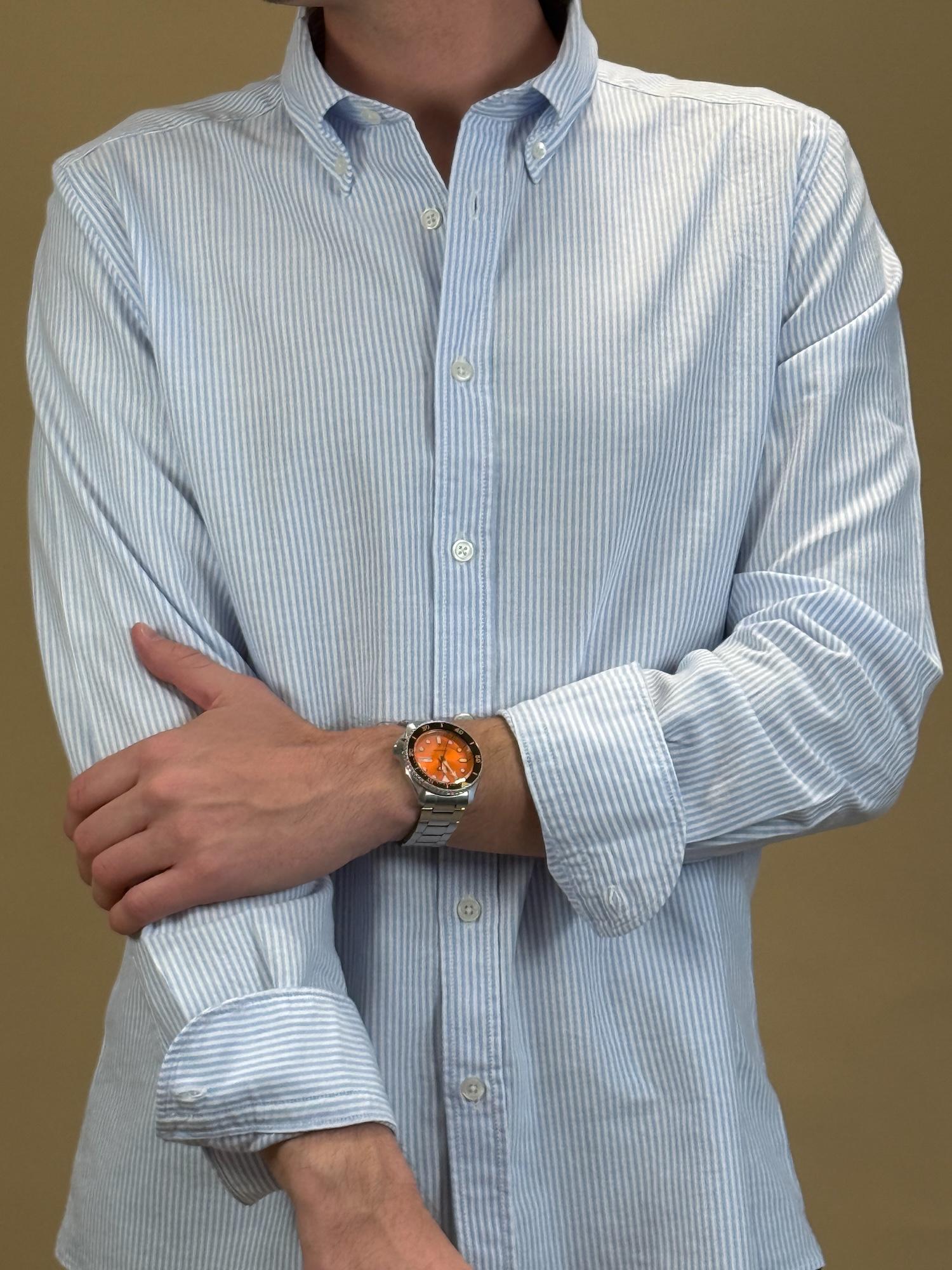 Camicia Righe Oxford 28303803 02 Portofiori