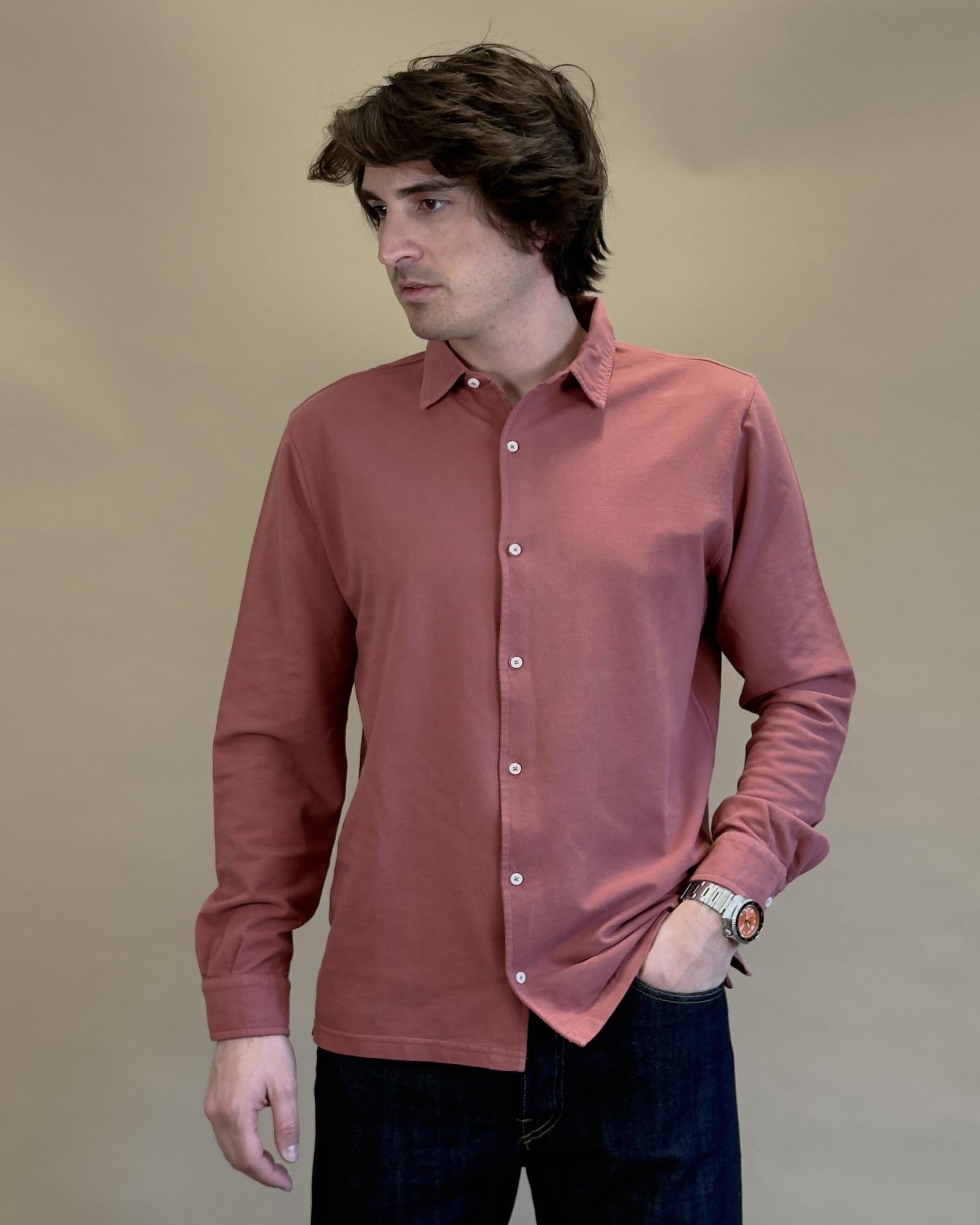 Camicia in Piquet BLKM6502 RE Bl'ker