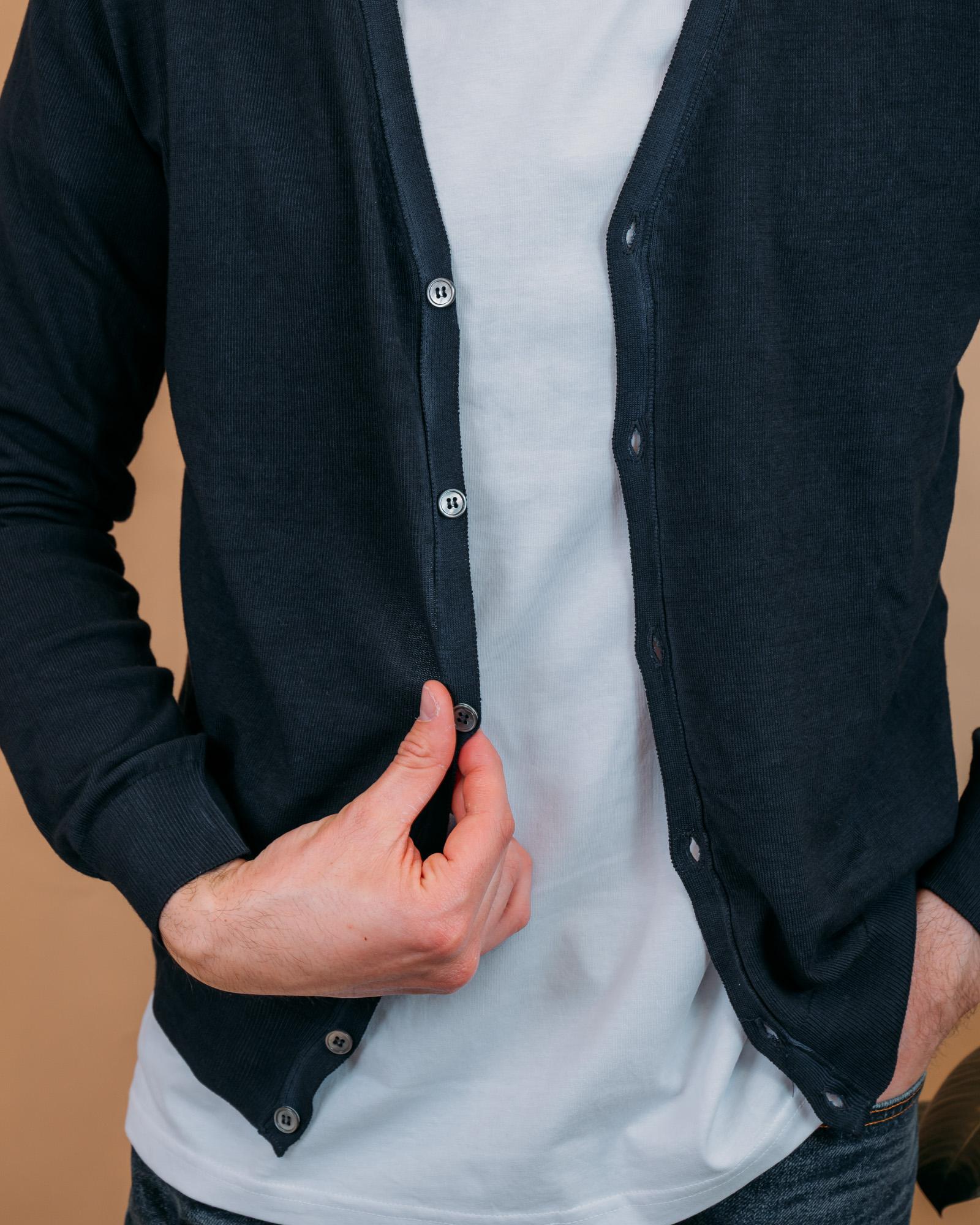 Cardigan Crepe Blu Navy 1461577 442 Gaffi 