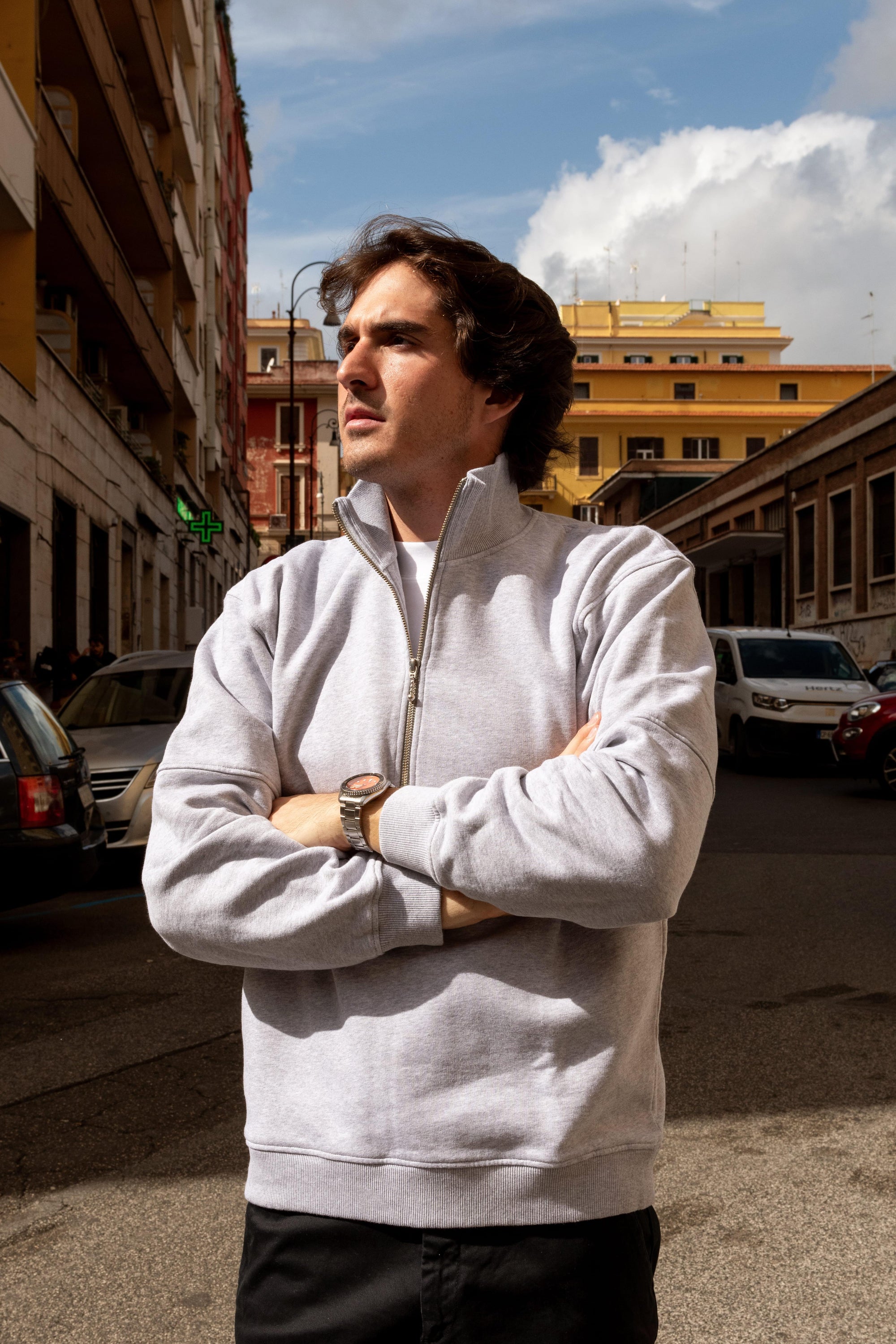 Koji Half Zip Sweater I032565DF67 GREY MARL Edwin