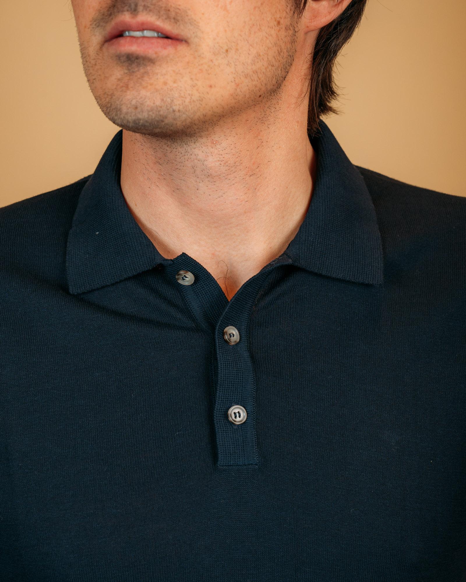 Polo Crepe Bottoni Blu 59027Y 62 Gaffi 