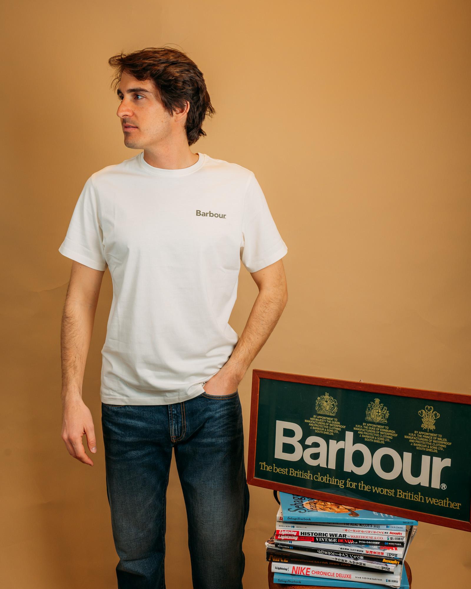 T-shirt Camber Graphic Antique White MTS1395 WH52 Barbour 