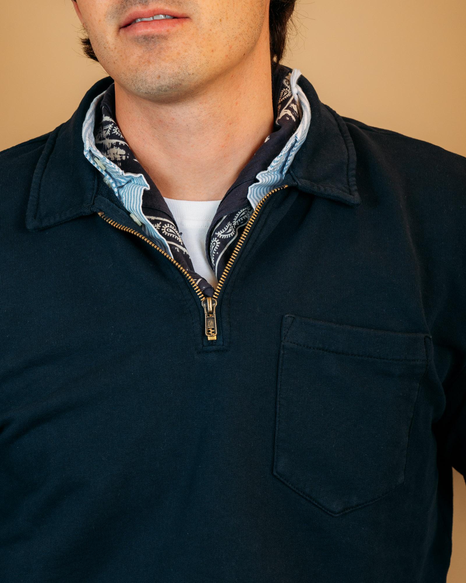 Felpa Quarter Zip Blu F5045 BL Seadog 