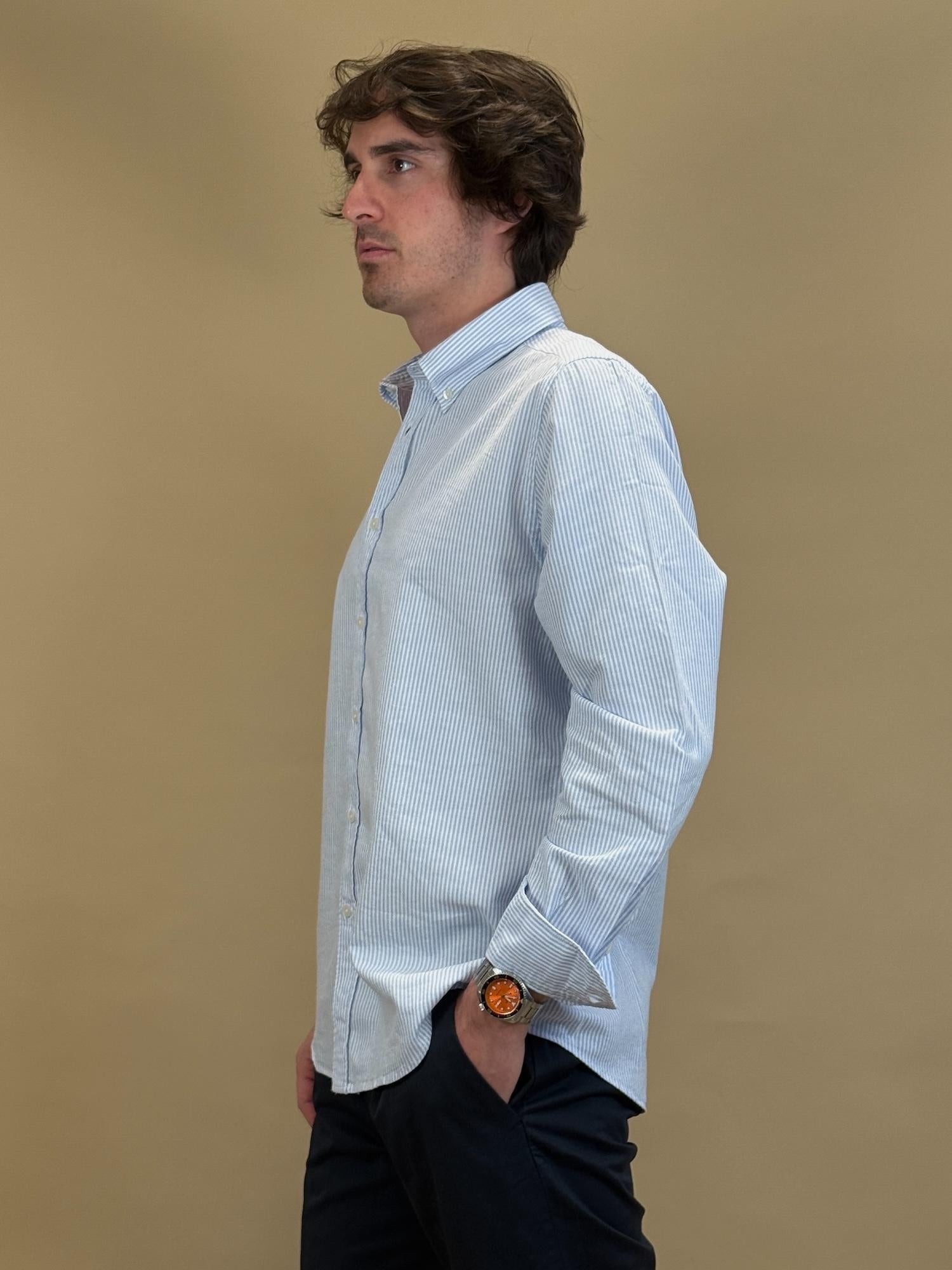 Camicia Righe Oxford 28303803 02 Portofiori