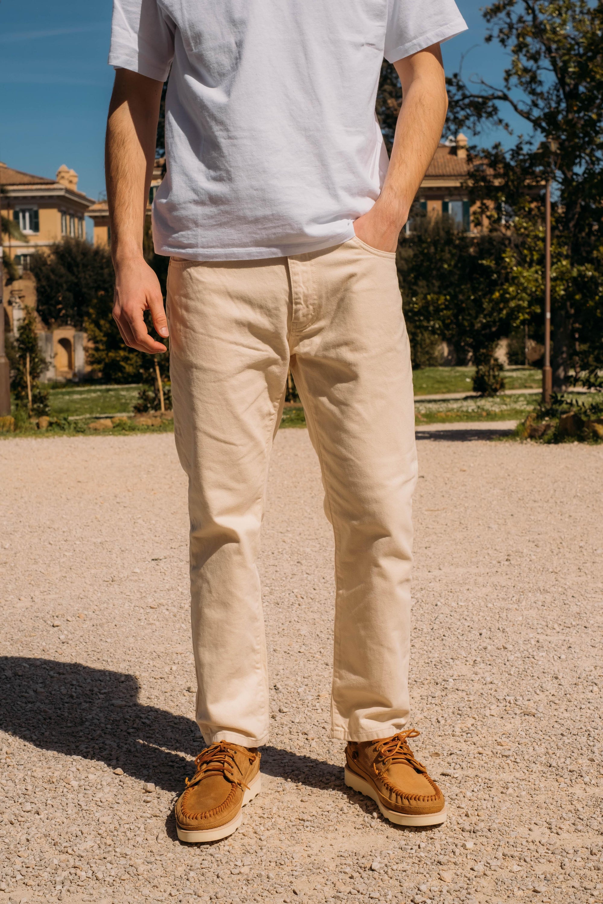 Doc Twill Pants 2416116WBDOC OFF WHITE Woodbird 