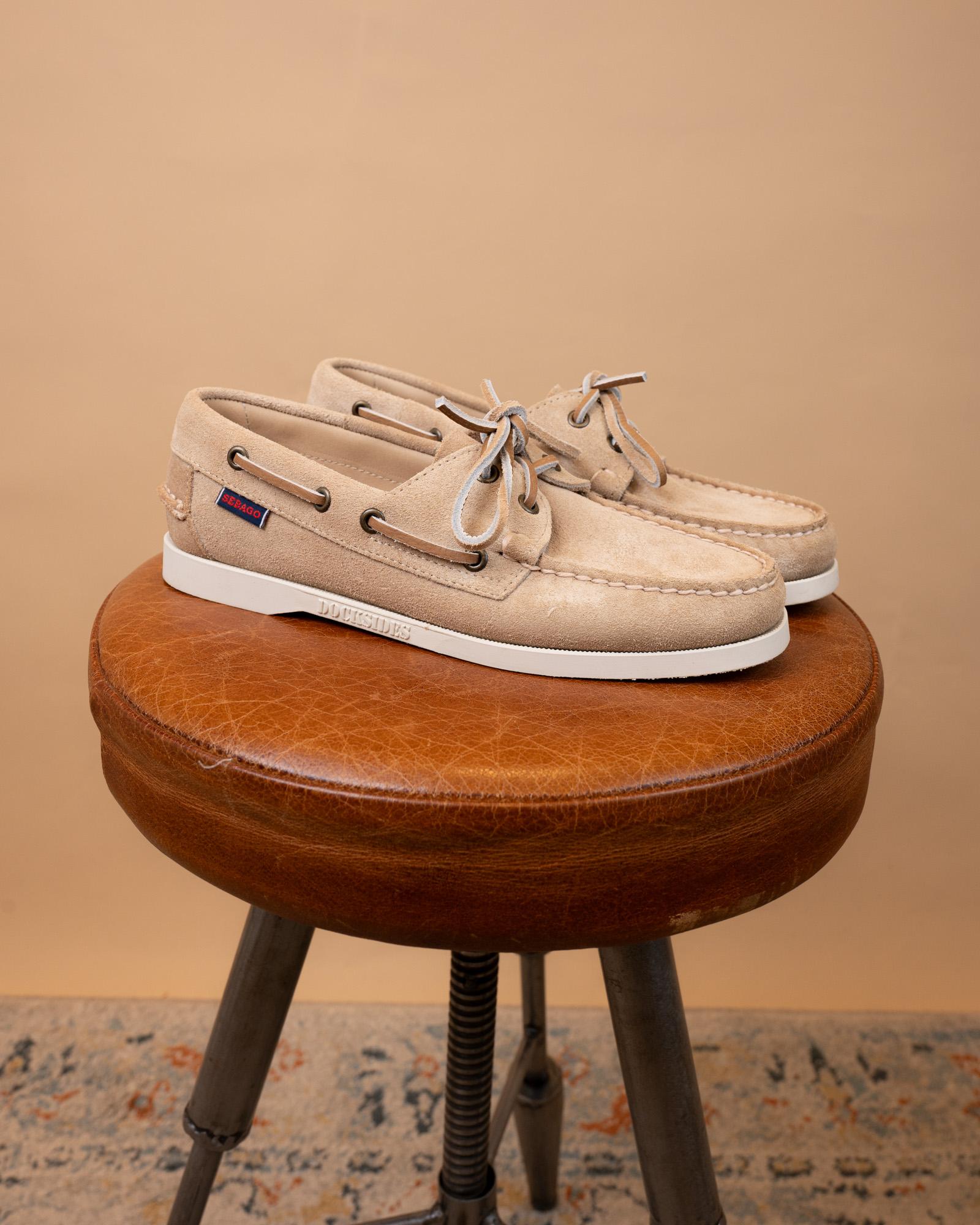 Sebago portland uomo brown taupe mocassini barca Gaffi Store