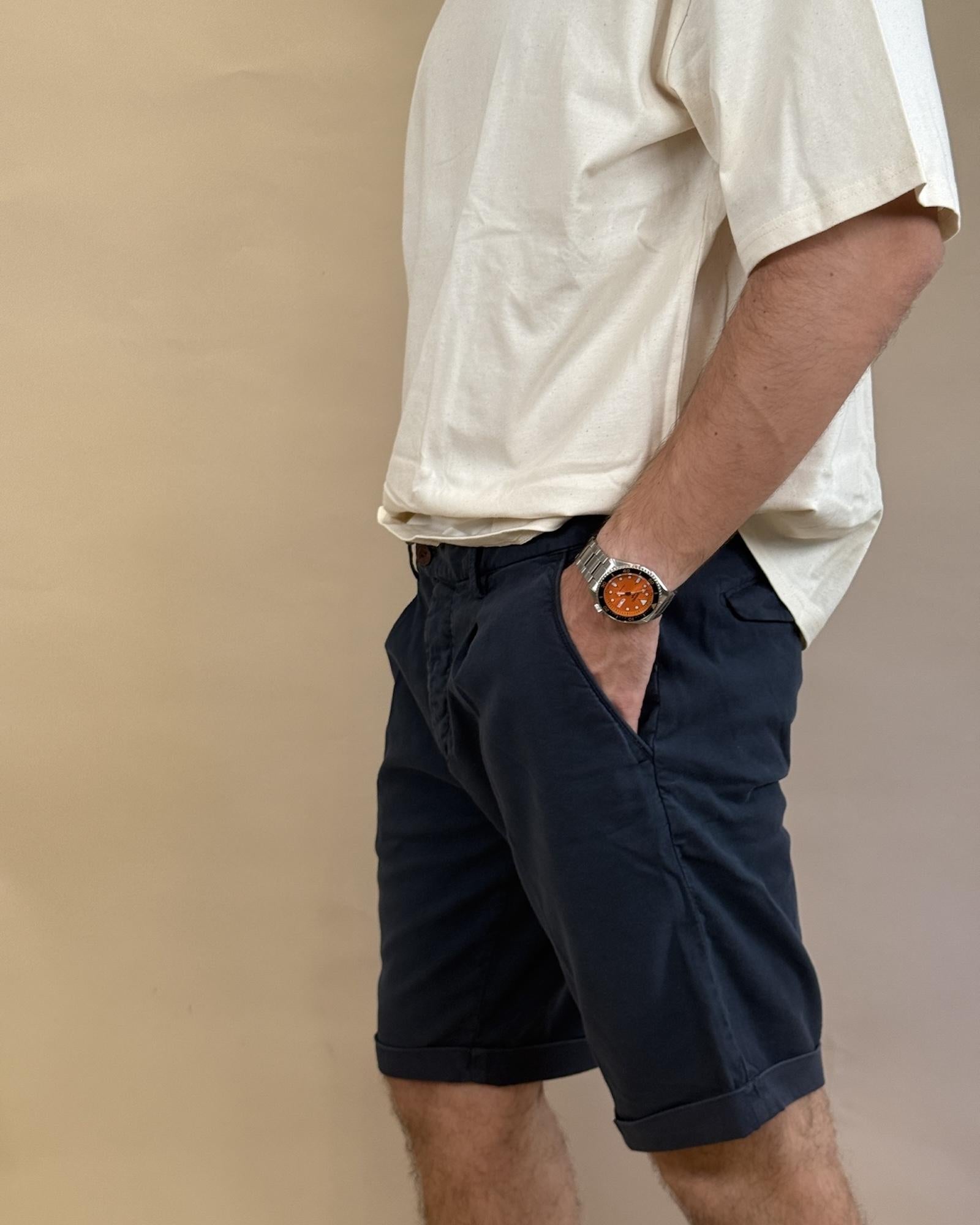 Bermuda Lino Dark Navy ARANLINO D.N Modfitters 
