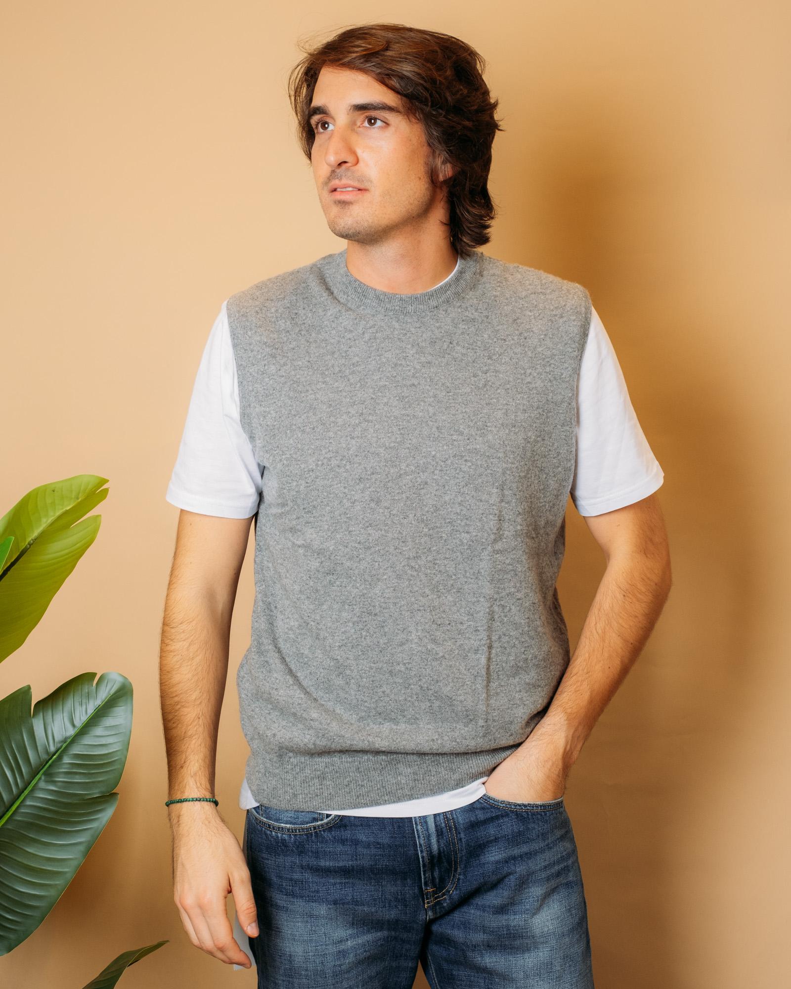 Gilet in Cashmere MA7274GRIGIOMEDIO GRIGIO MEDIO Gaffi 