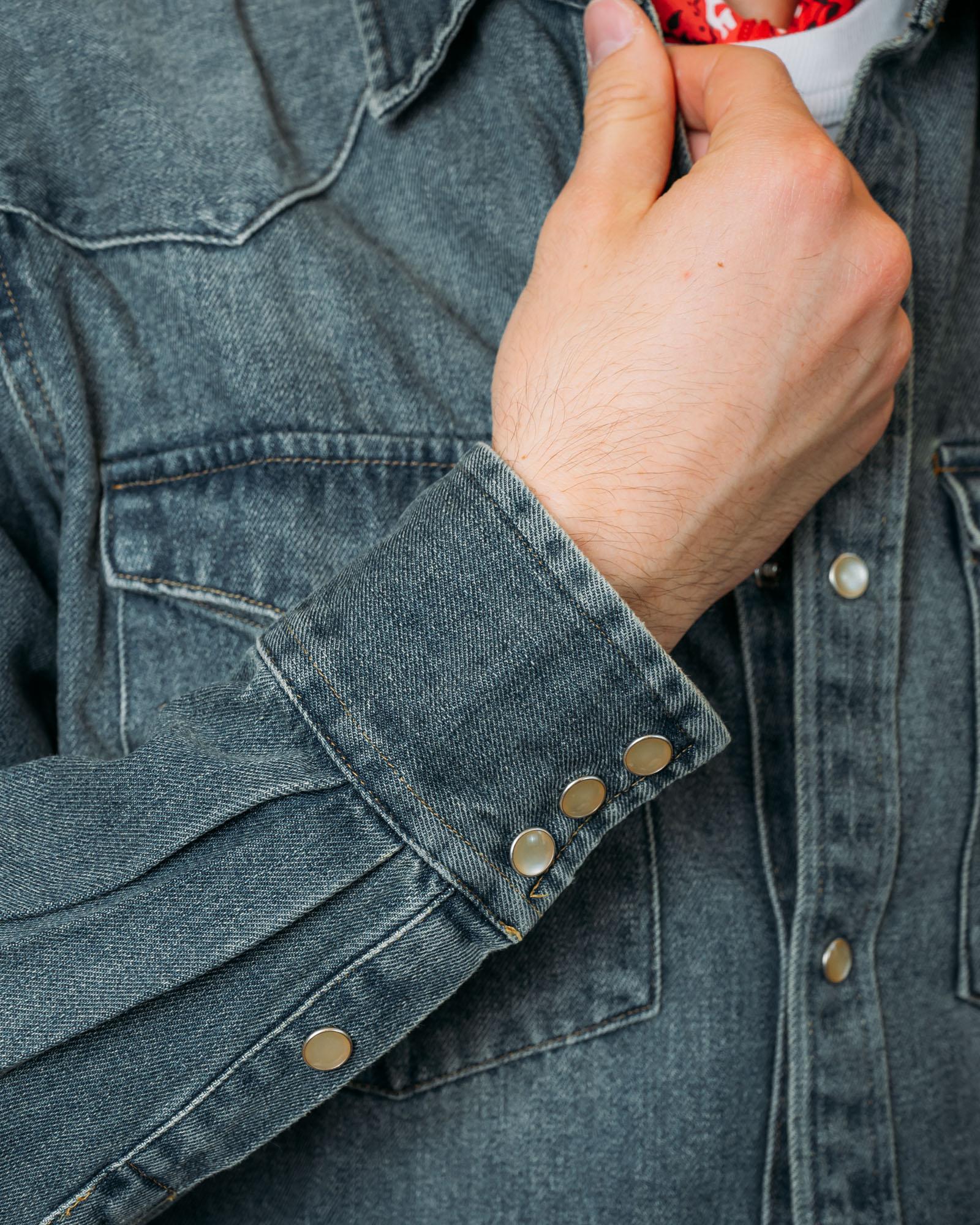 Camicia Western Slub Denim Blue SDWS UNICA Bennet Works 