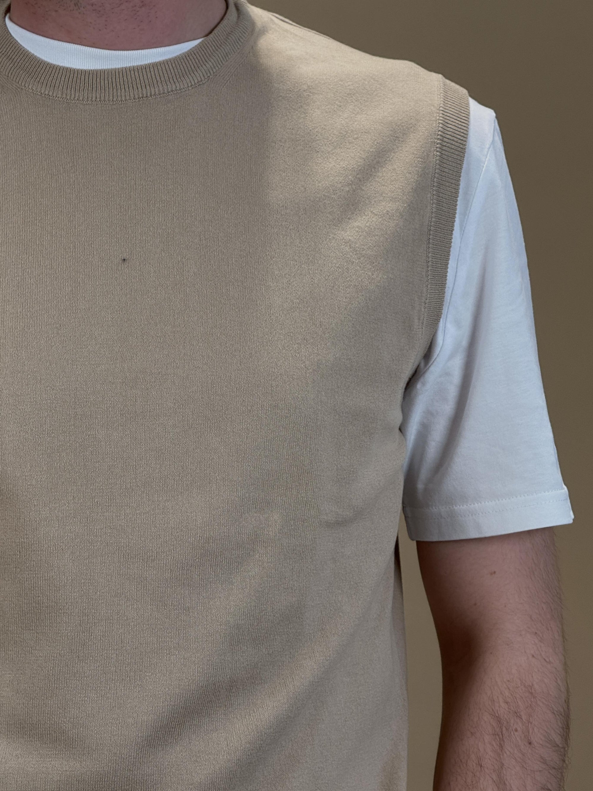 Gilet in Filo MA7440BEIGE BEIGE Gaffi