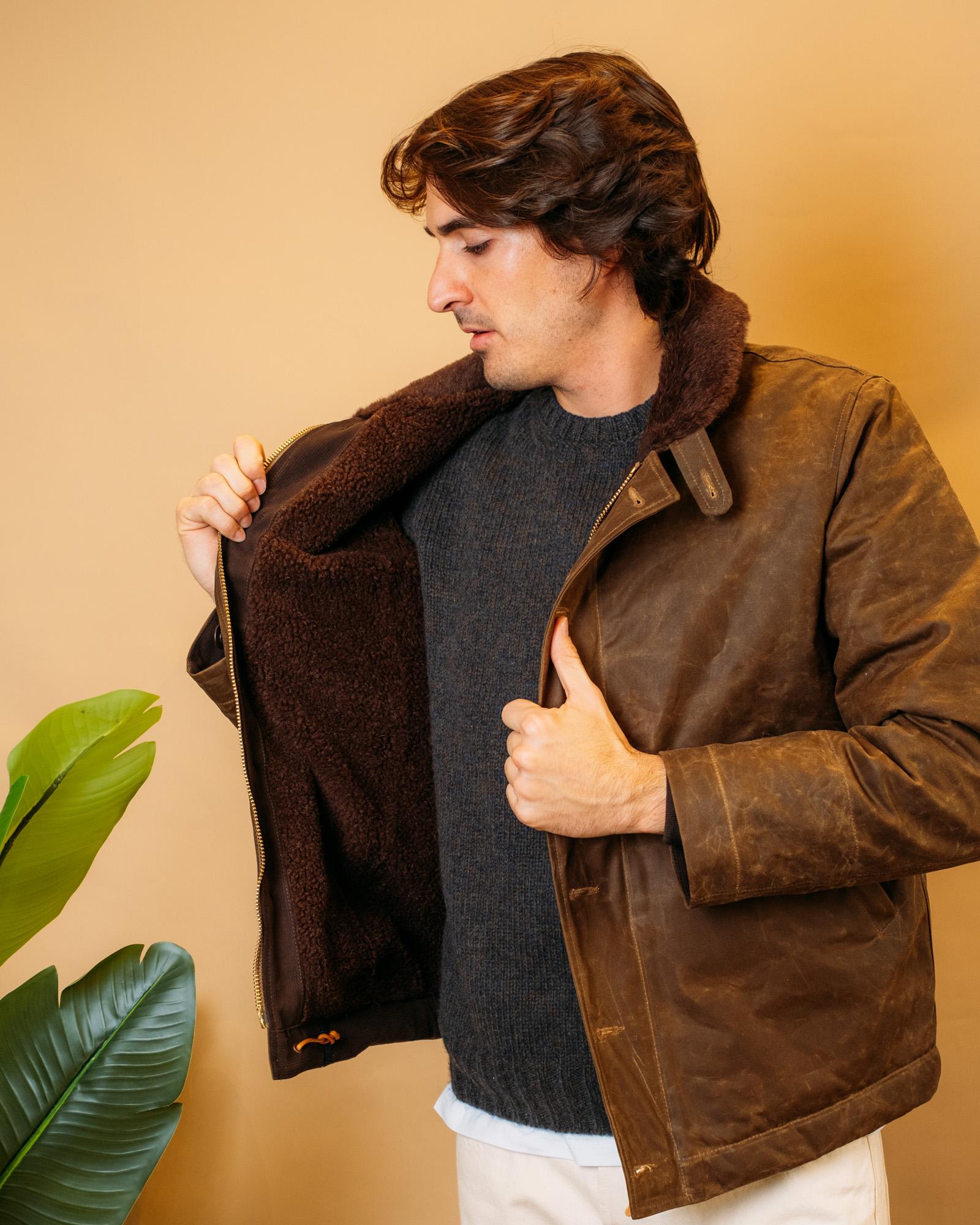 New Deck Jacket 7061B-WX DARK TAN Manifattura Ceccarelli 