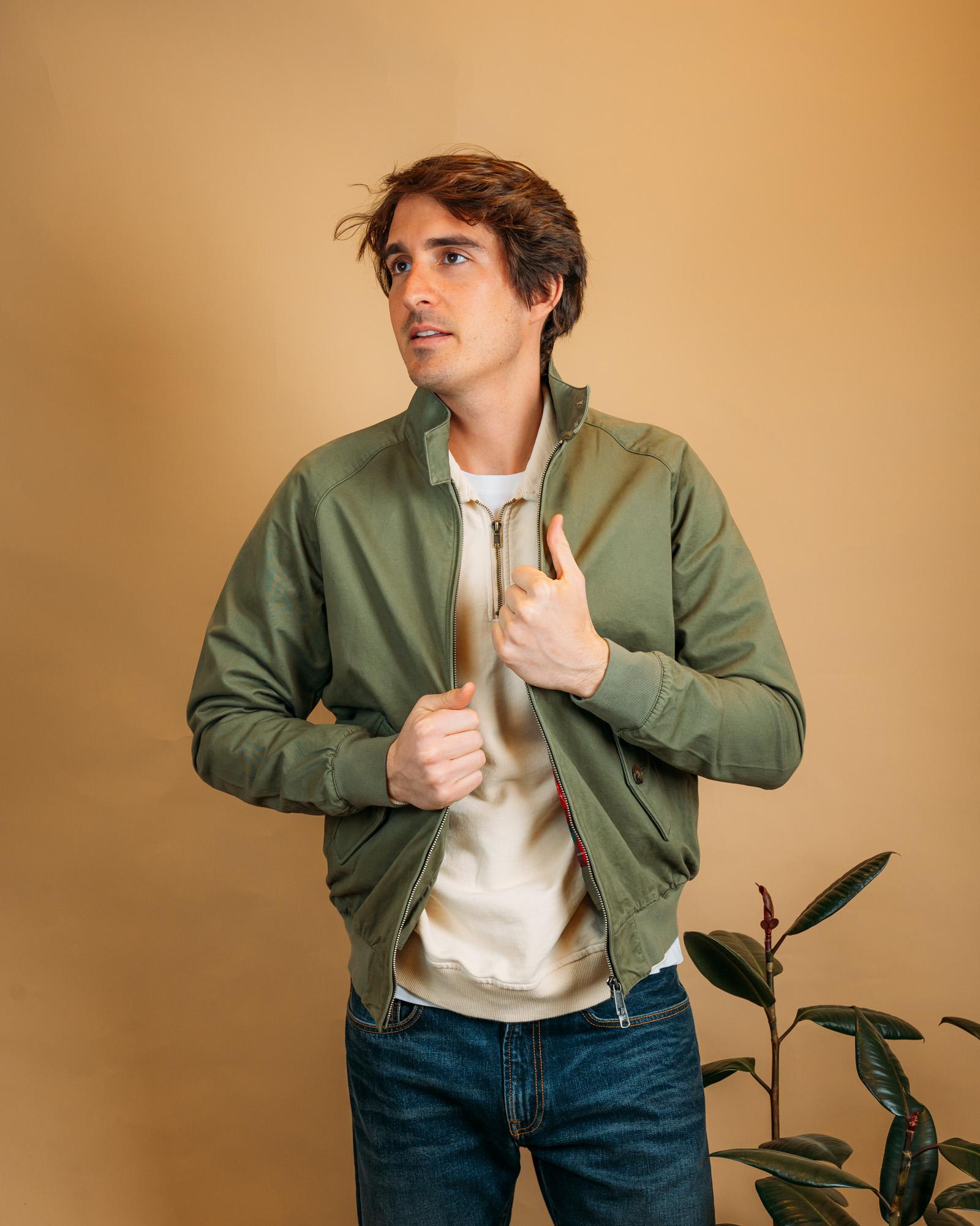Capospalla uomo G9 Baracuta twill verde menta delicato stile elegante 