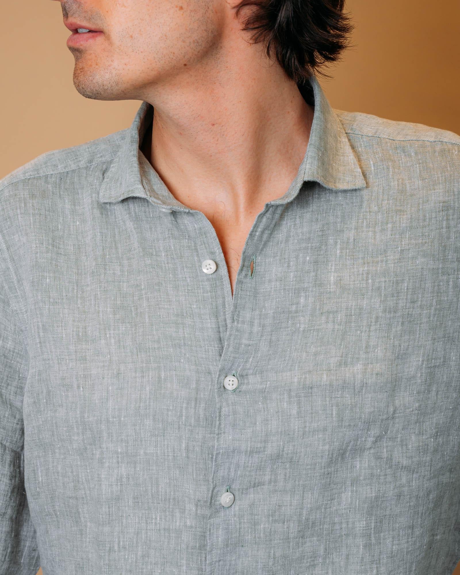 Camicia in Lino Verde 2830554 40 Portofiori 