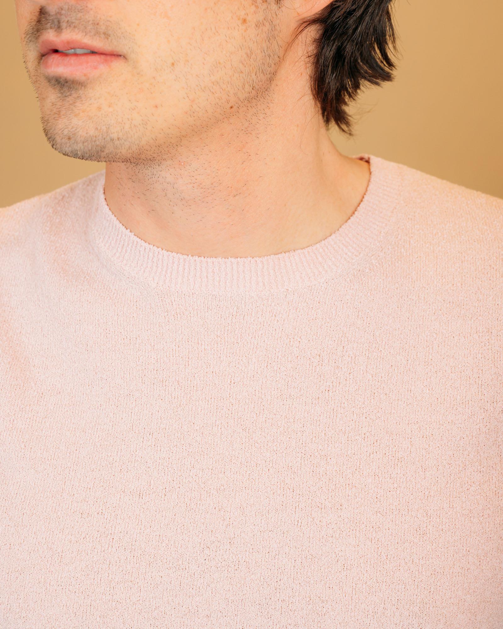 Gaffi maglietta terry cloth rosa antico girocollo