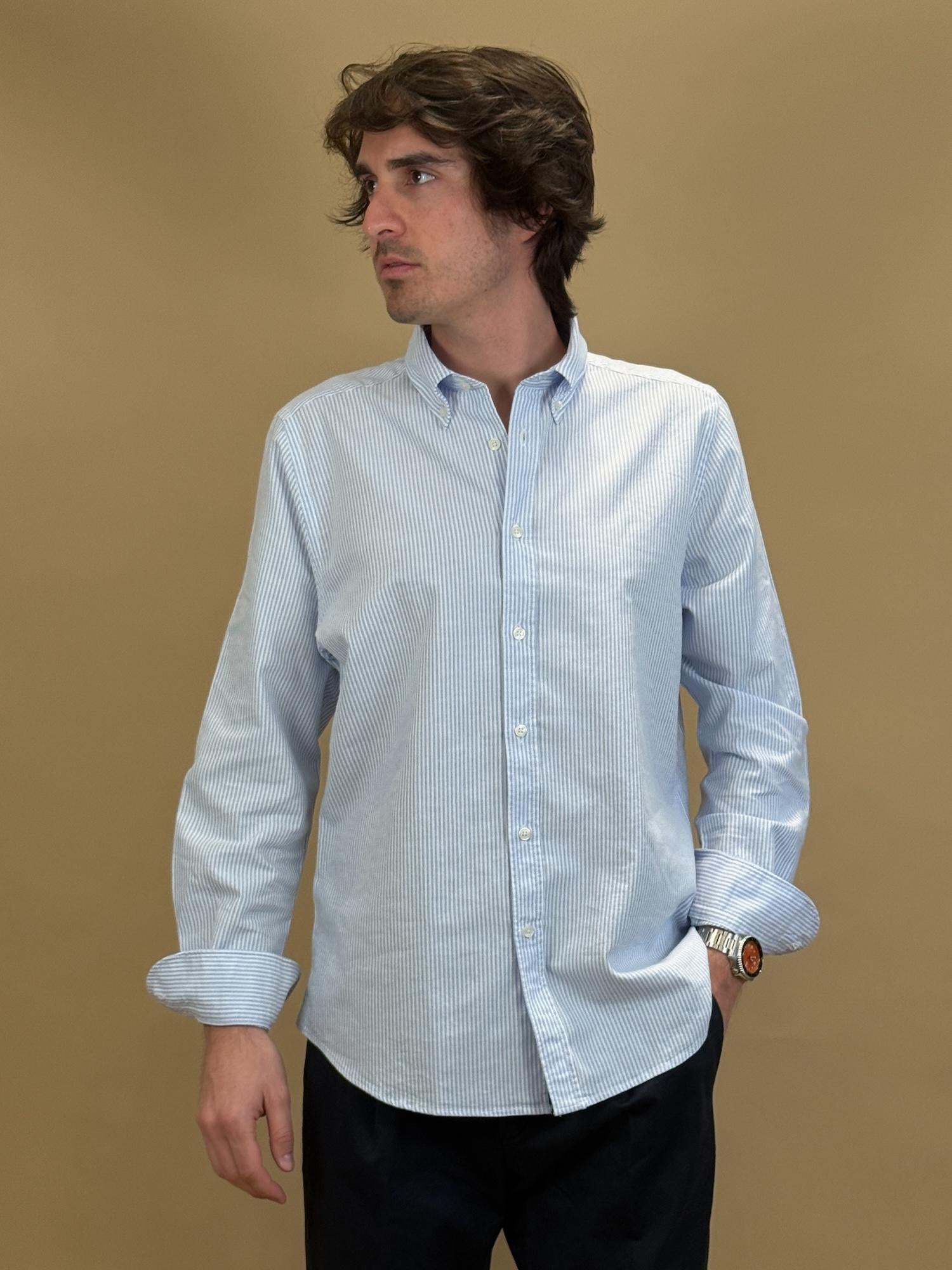 Camicia Righe Oxford 28303803 02 Portofiori