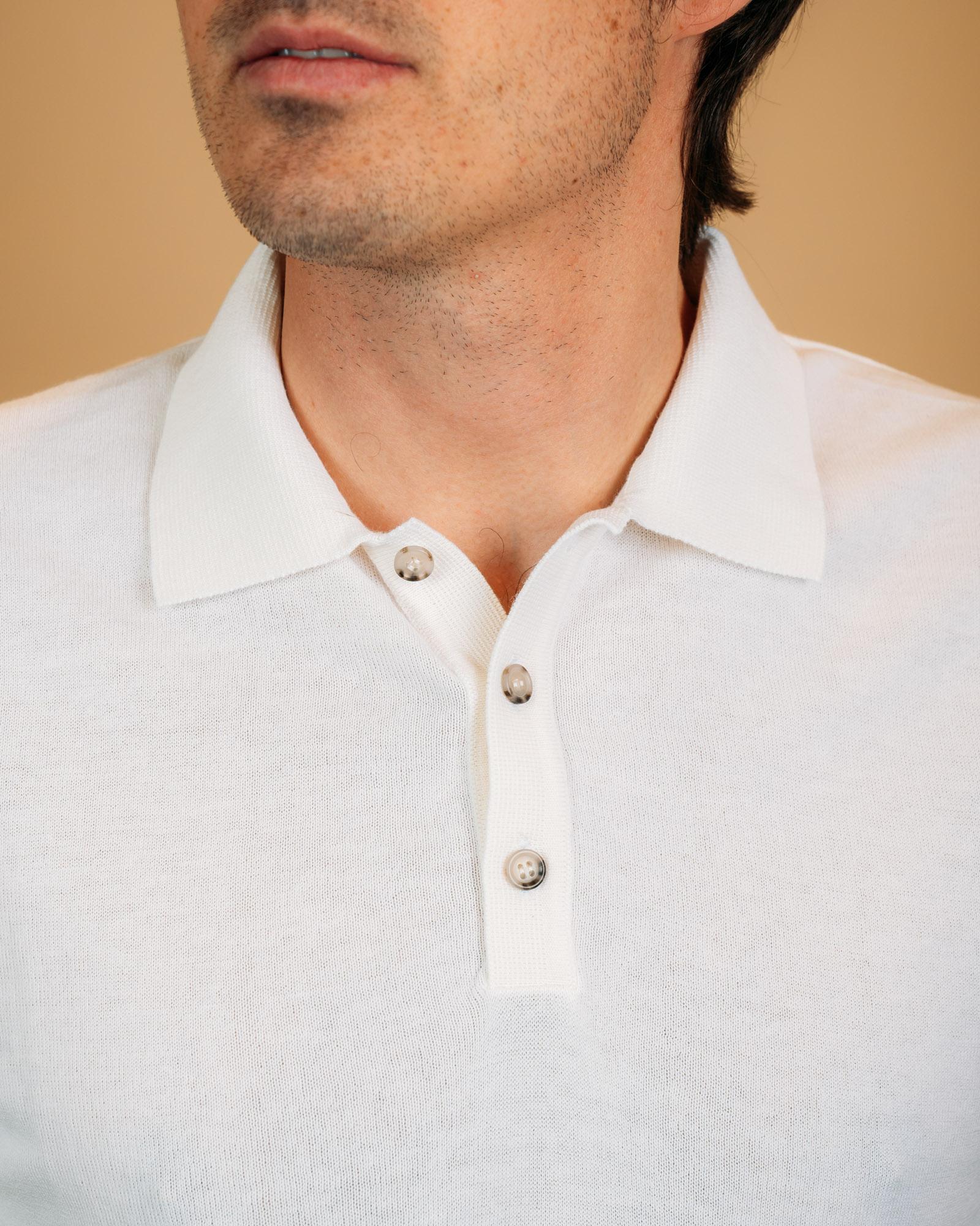 Polo Crepe Bianco 59027Y 10 Gaffi 
