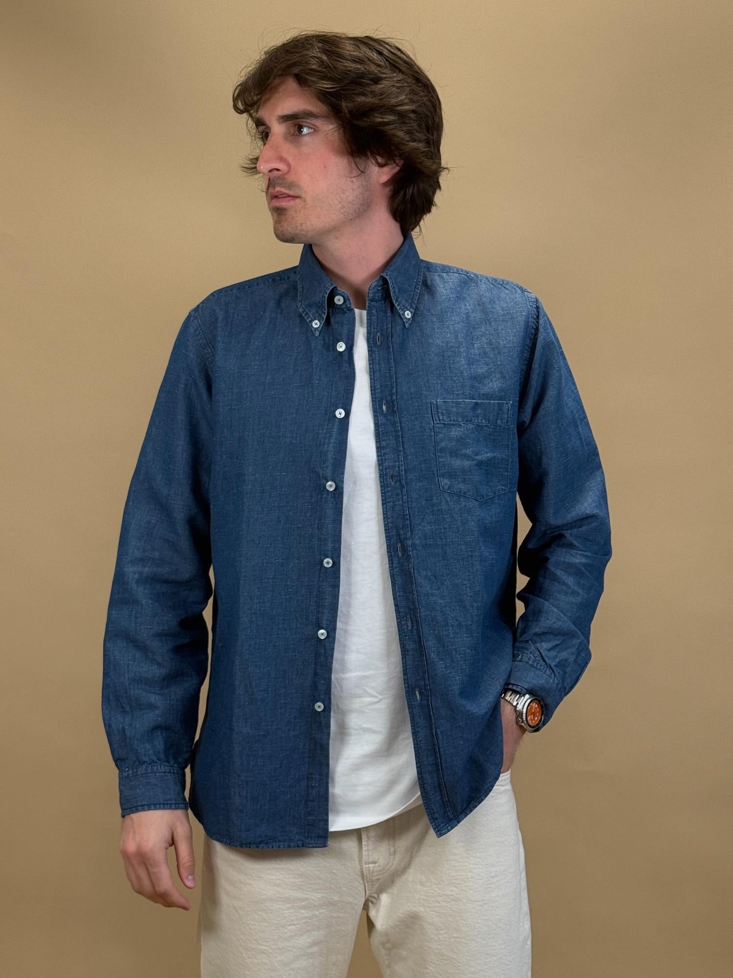 Camicia in Lino e Denim 421ML81117 002 Xacus