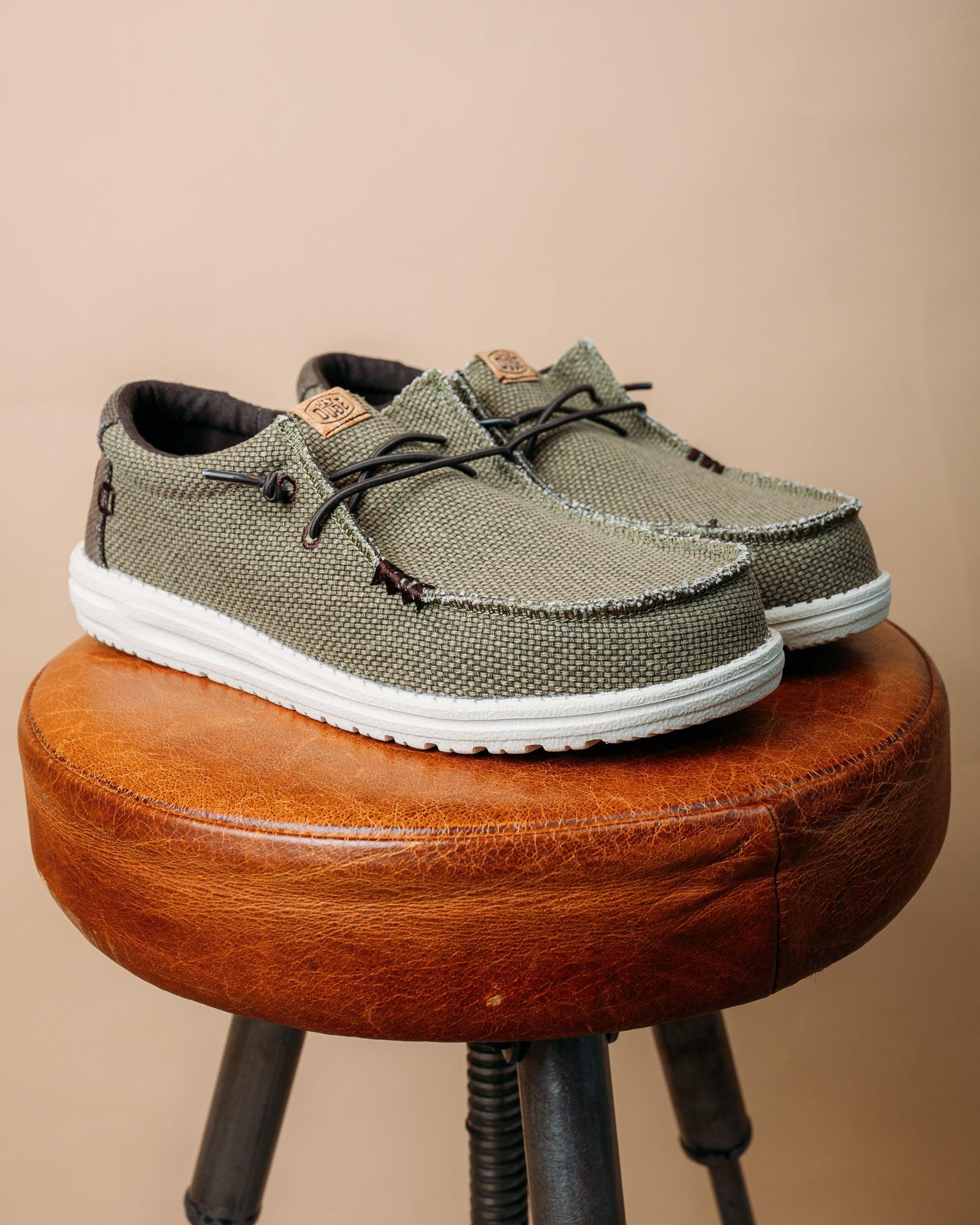 Scarpe Wally Braided Burnt Olive-Delicous Brown 40003 3CI Hey Dude 
