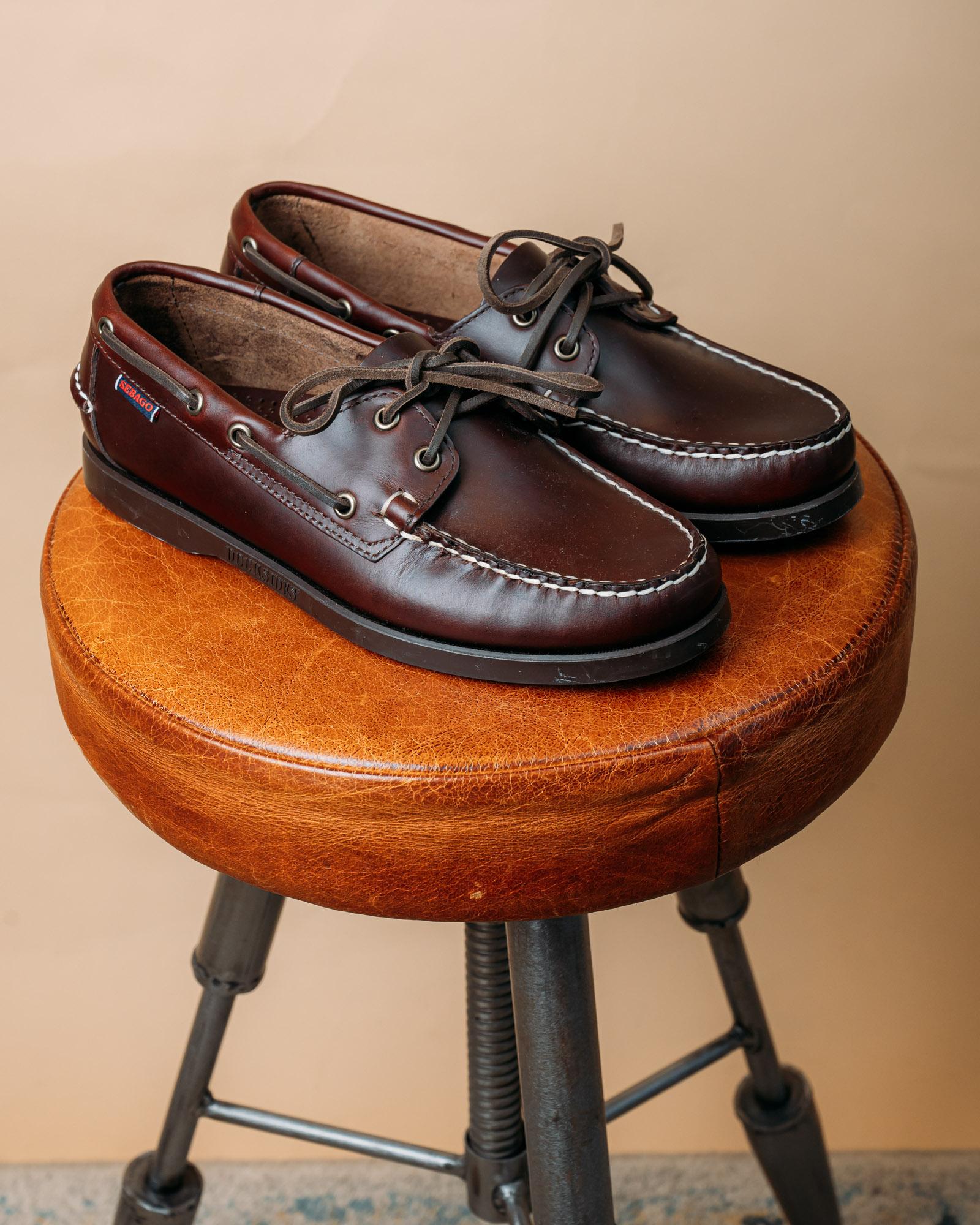 Scarpe da Barca Docksides Portland Waxed Dk Brown-Gum 70000G0 930 Sebago 