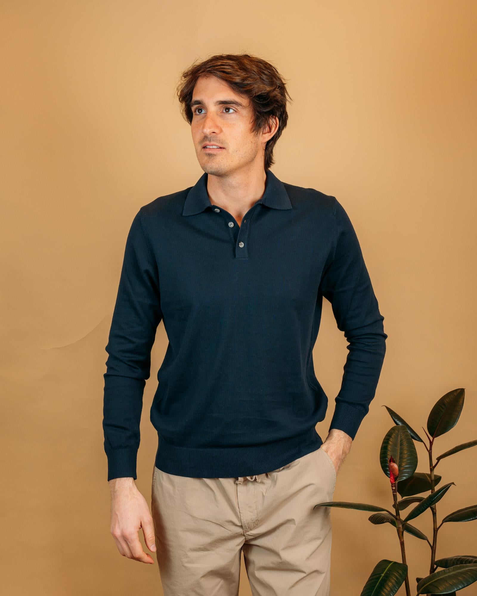 Polo M/L Blu 59007Y 60 Gaffi 