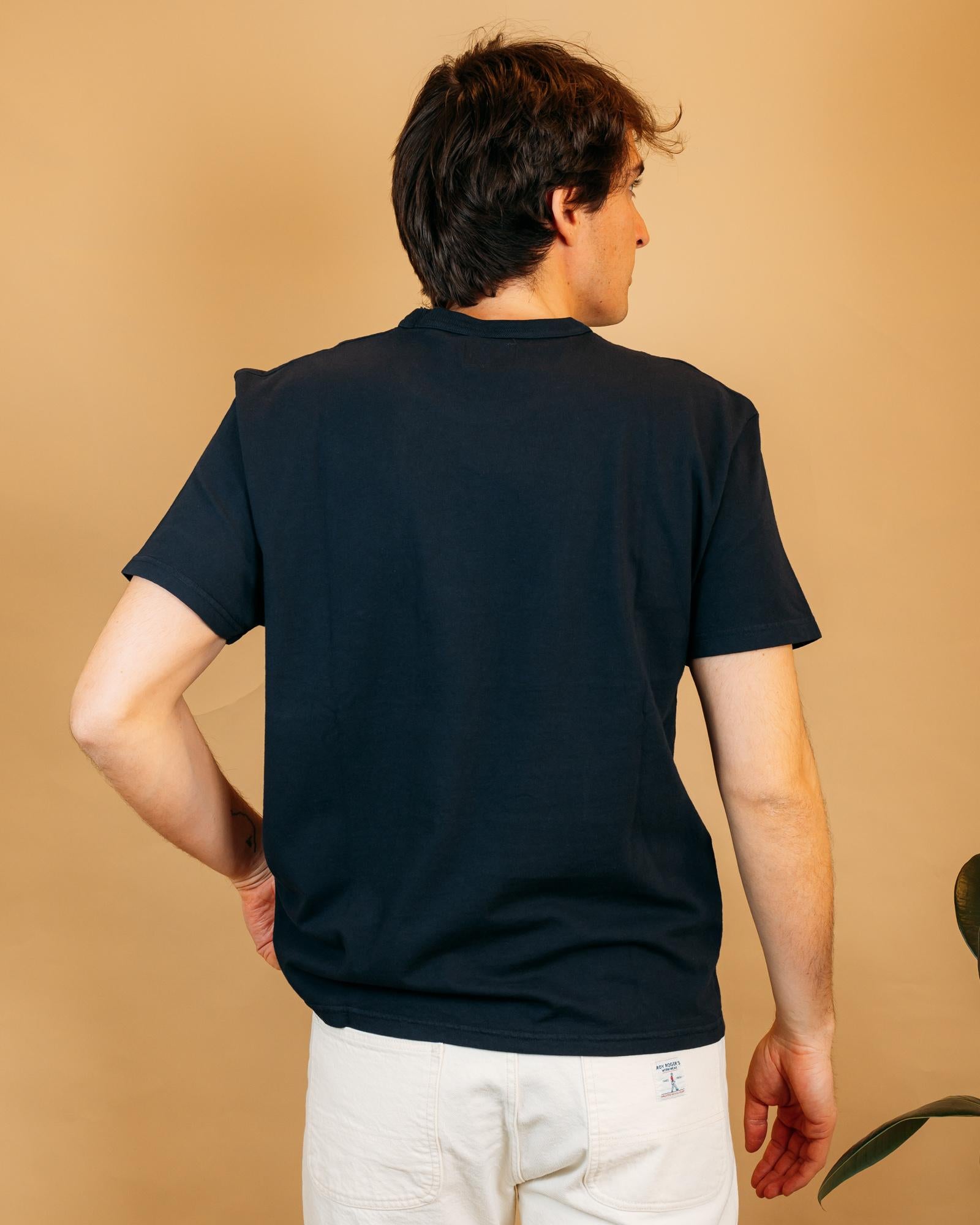 Retro della t-shirt Roy Roger's Workerwear Working Class Blue Navy