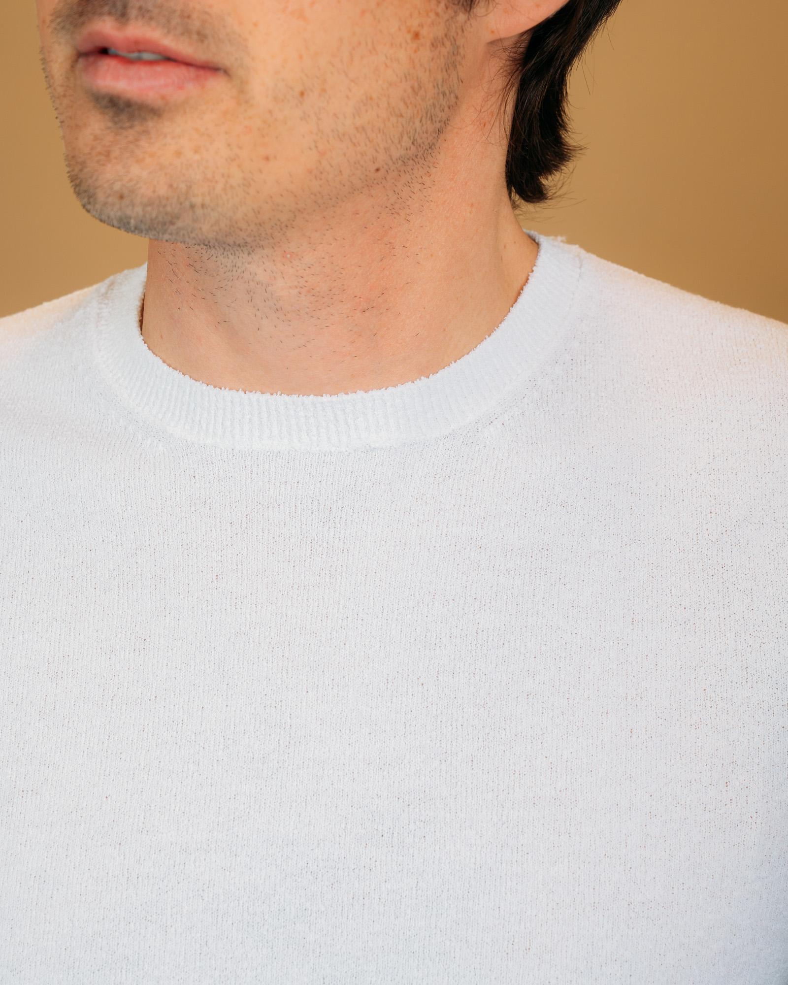Gaffi maglietta terry cloth bianco ottico girocollo