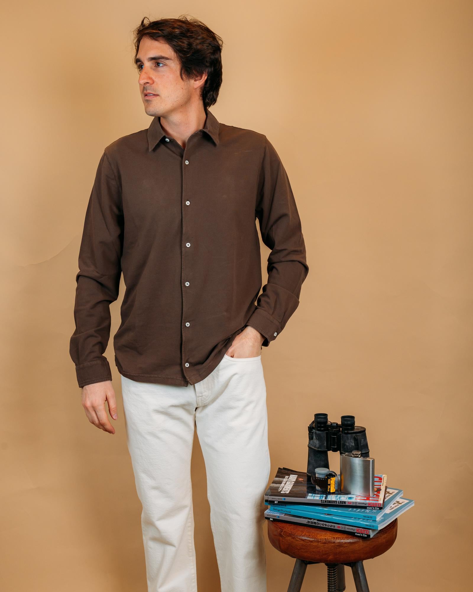 Camicia Portland Piquet Brown BLKM6502 BR Bl'ker 