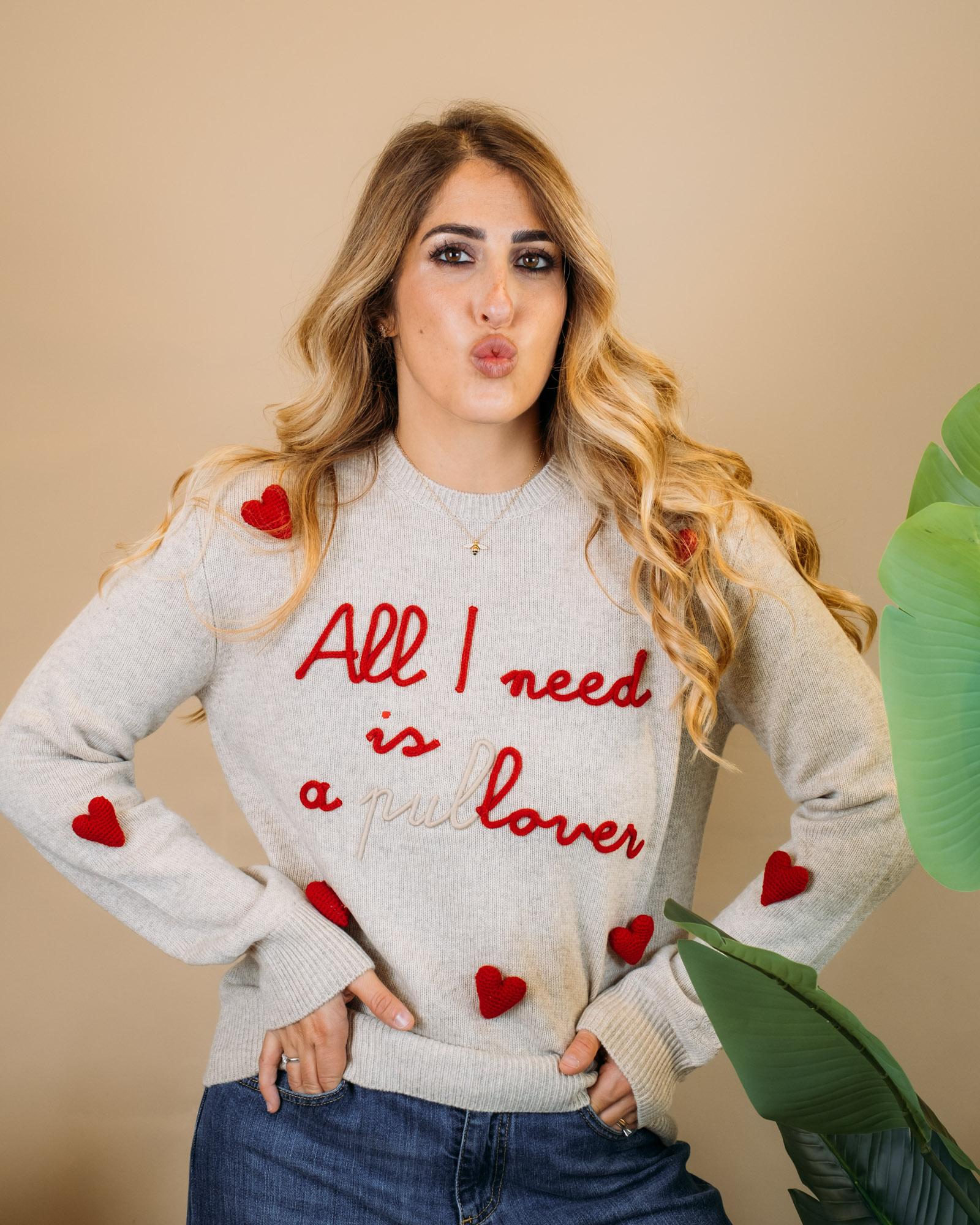 Sweater "All i need is a pullover" NEWQUEEN 00671I MC2 Saint barth 