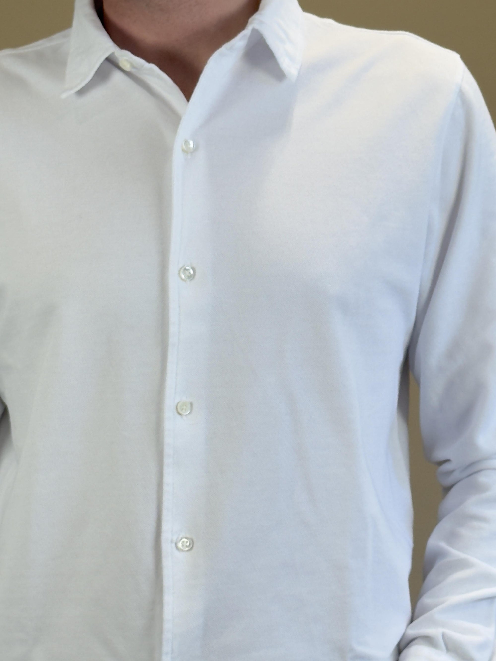 Camicia in Piquet BLKM6502 WH Bl'ker 